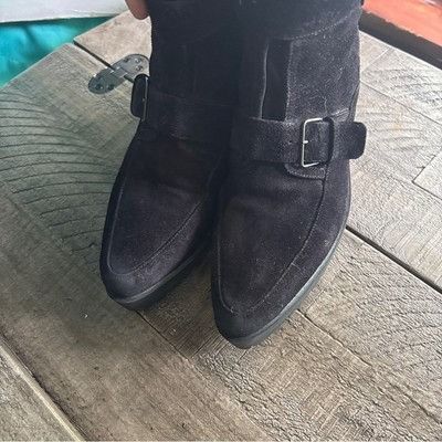 Miu Miu Miu Miu Prada Black Ankle Booties with Rugged Sole Motorcycl Size US 6.5 / IT 36.5 - 8 Thumbnail