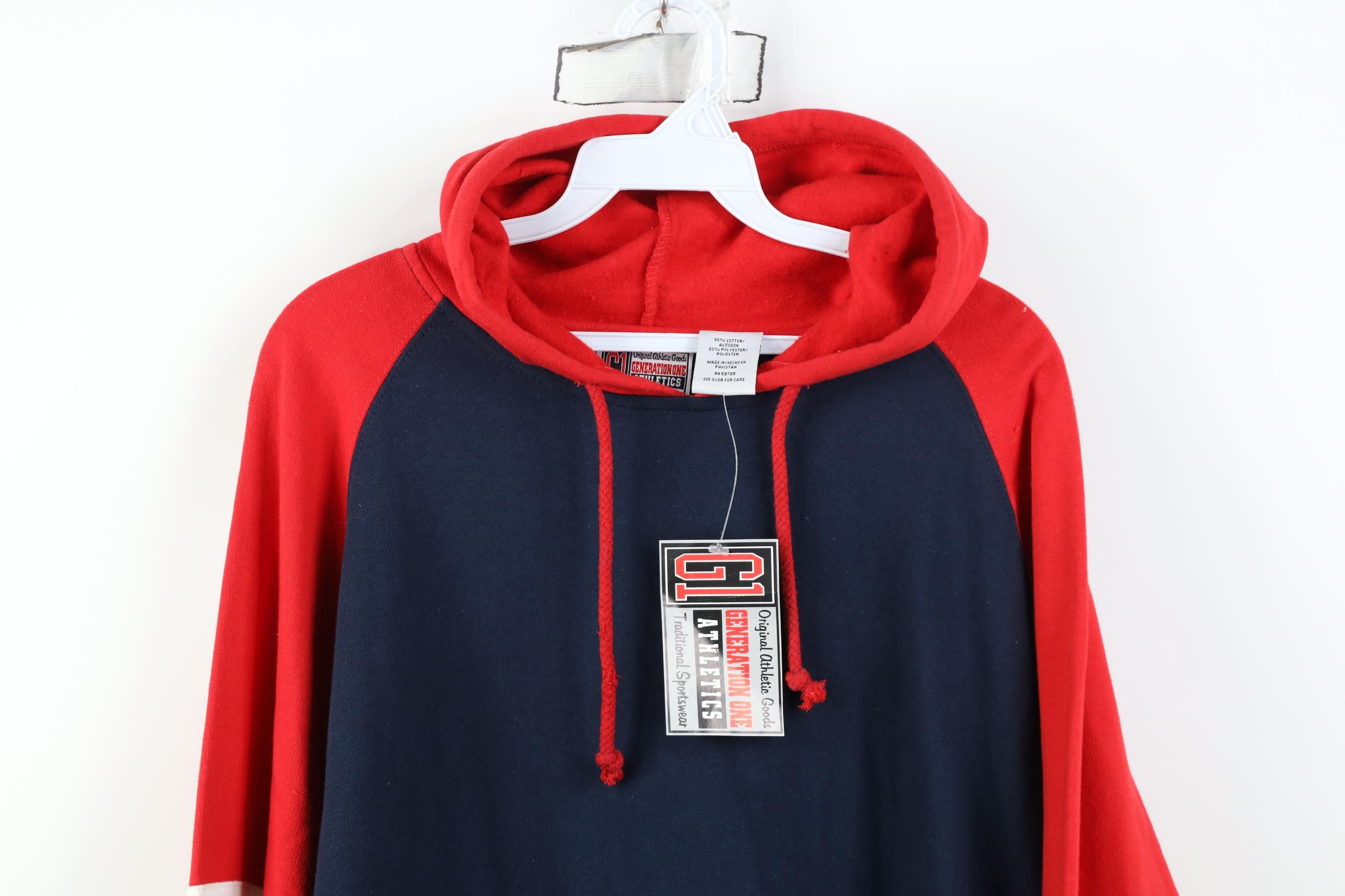 Vintage Deadstock Vintage 90s Streetwear Block Hoodie Sweatshirt Size US M / EU 48-50 / 2 - 2 Thumbnail