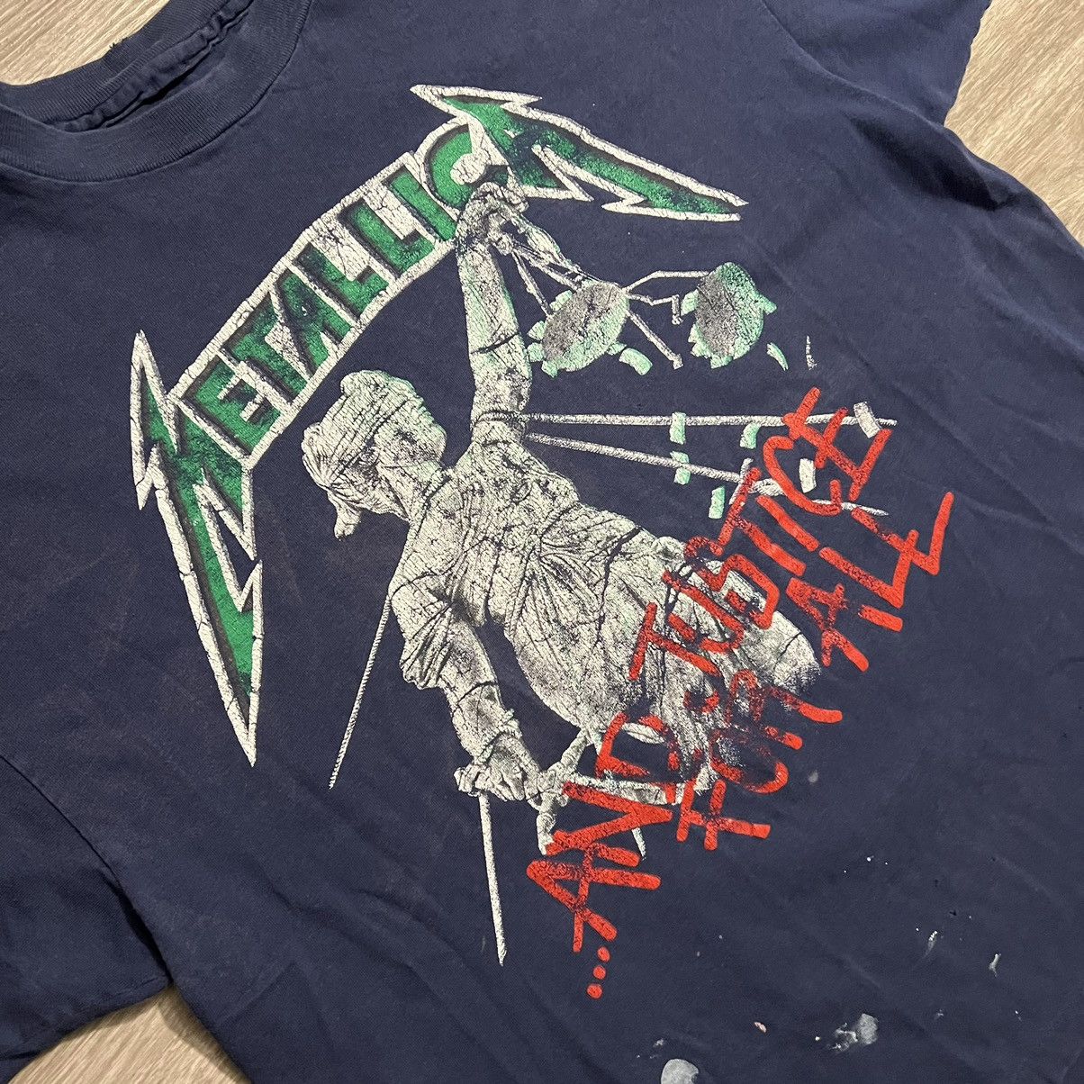 Metallica × Vintage Vintage Metallica And Justice For All Single Stitch T-Shirt Size US L / EU 52-54 / 3 - 21 Thumbnail