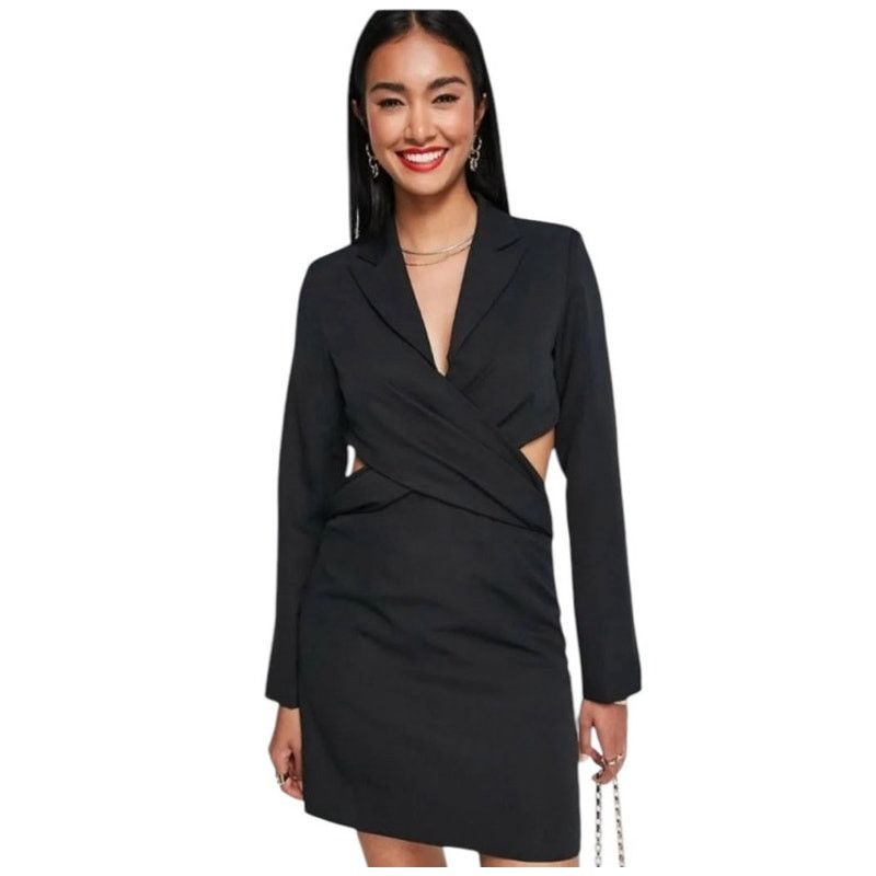 Other Extro & Vert Black Twist Front Blazer Skirt Dress Sz 12 Size XL / US 12-14 / IT 48-50 - 10 Thumbnail