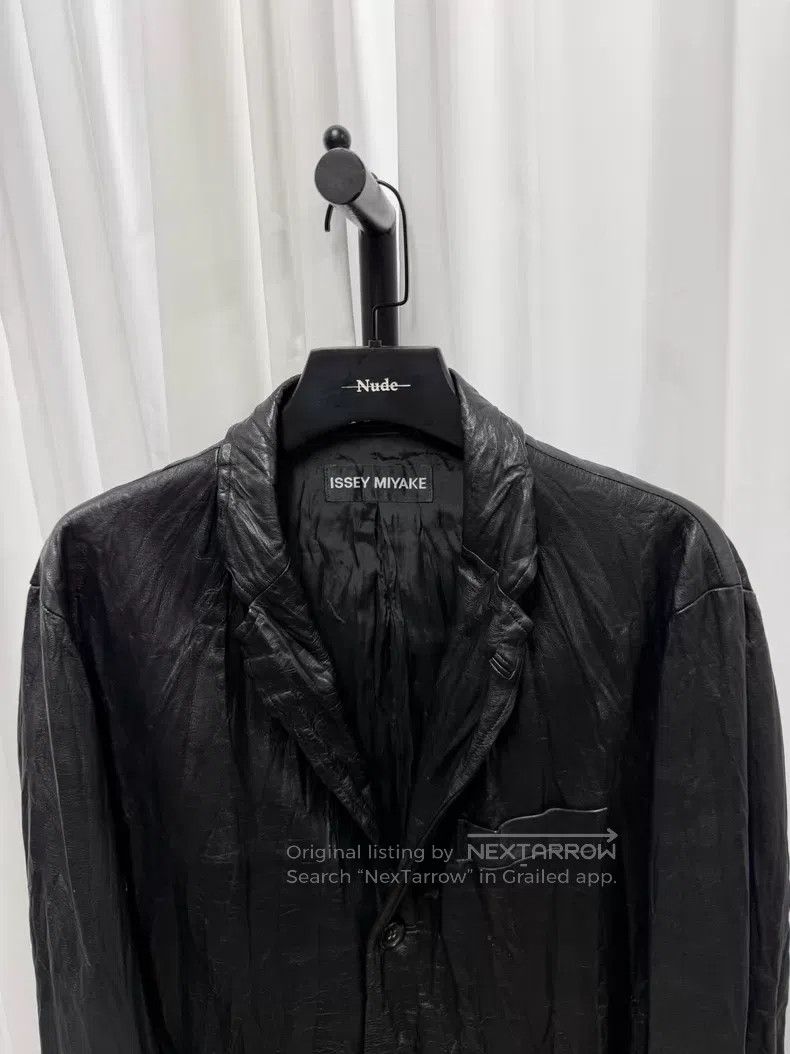 Issey Miyake Issey Miyake Leather Wrinkled Loose Jacket Size US M / EU 48-50 / 2 - 3 Thumbnail