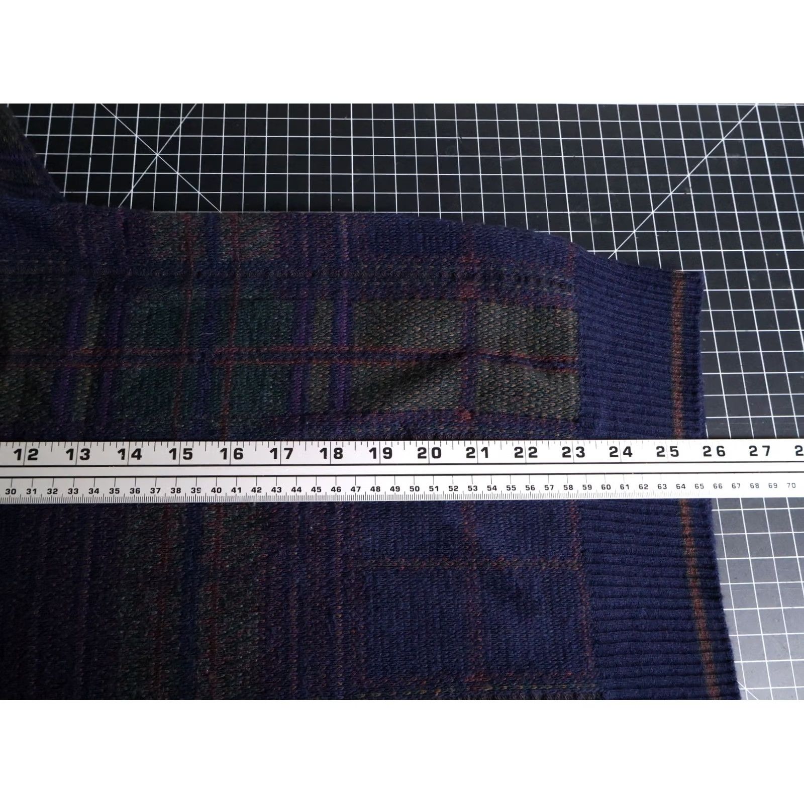 Vintage VINTAGE Florence Tricot Sweater Men XL Dark Blue Green Shadow Plaid Wool Blend Knit Pullover Crew Neck 90s Retro Hipster Casual Wool Blend Size US XL / EU 56 / 4 - 7 Thumbnail