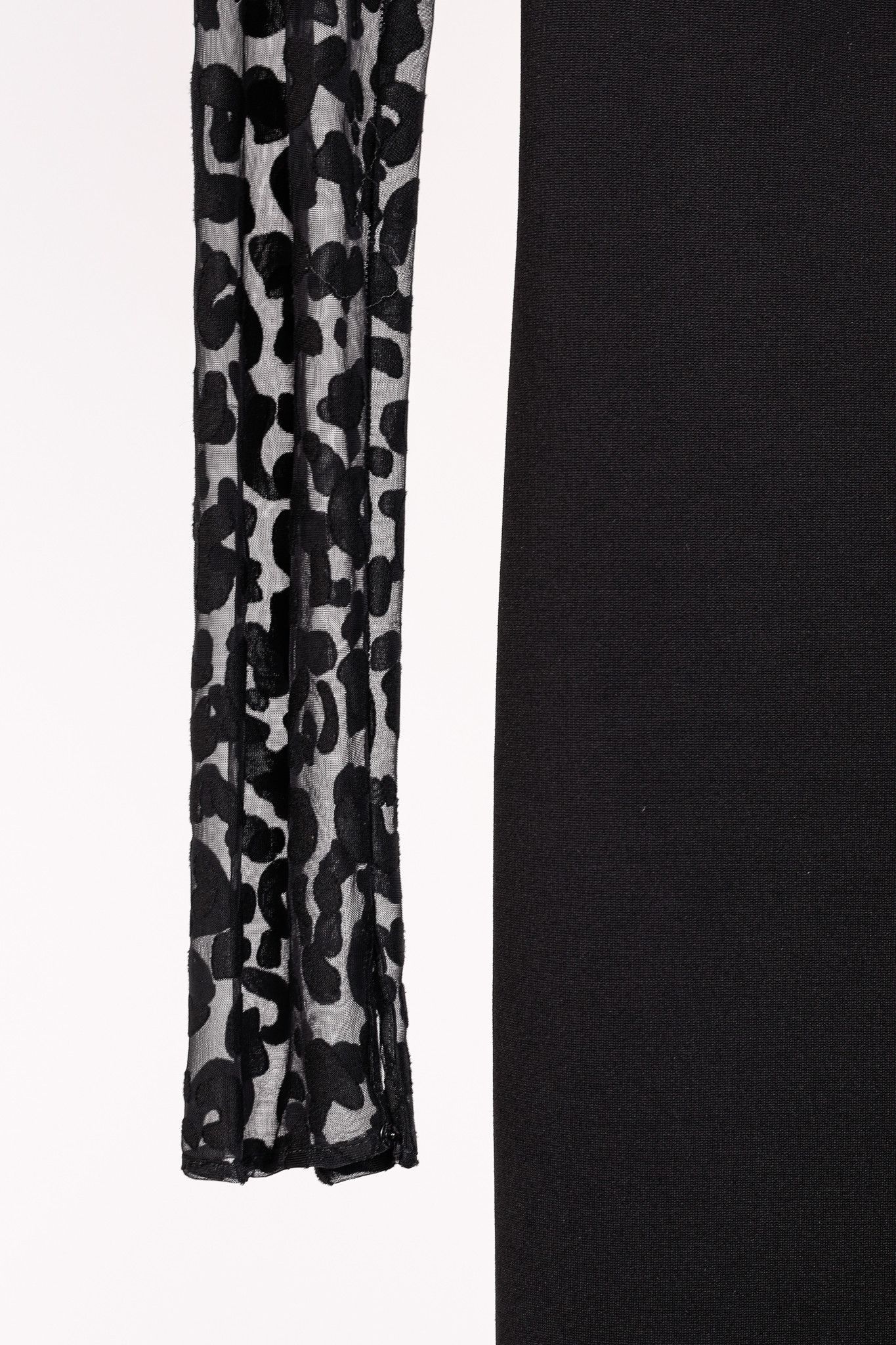 Stella McCartney Stella McCartney Black Jersey Leopard-Sleeve Bodycon Dress Size M / US 6-8 / IT 42-44 - 6 Thumbnail