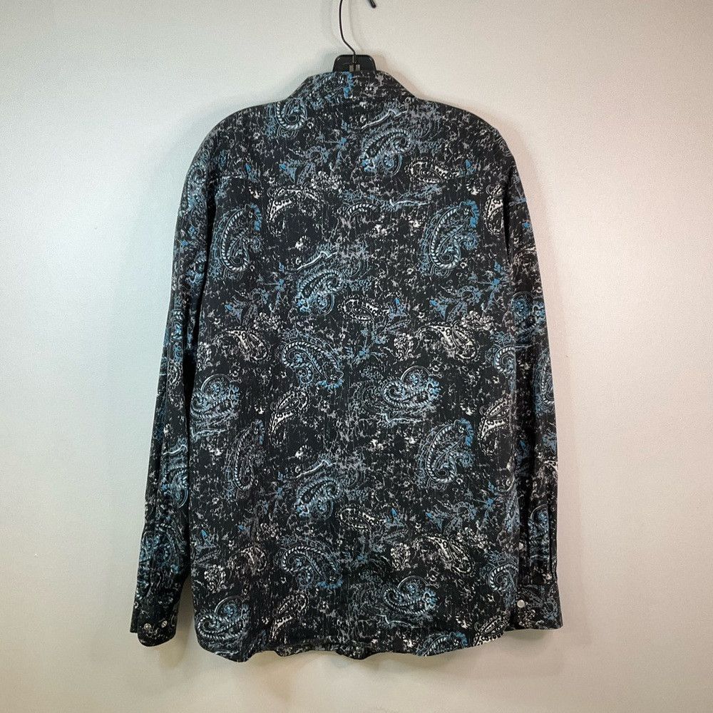 Ghetto Rodeo × Panhandle Slim PANHANDLE Black Blue Paisley Western Yoke Pearl Snap LARGE Size US L / EU 52-54 / 3 - 3 Thumbnail