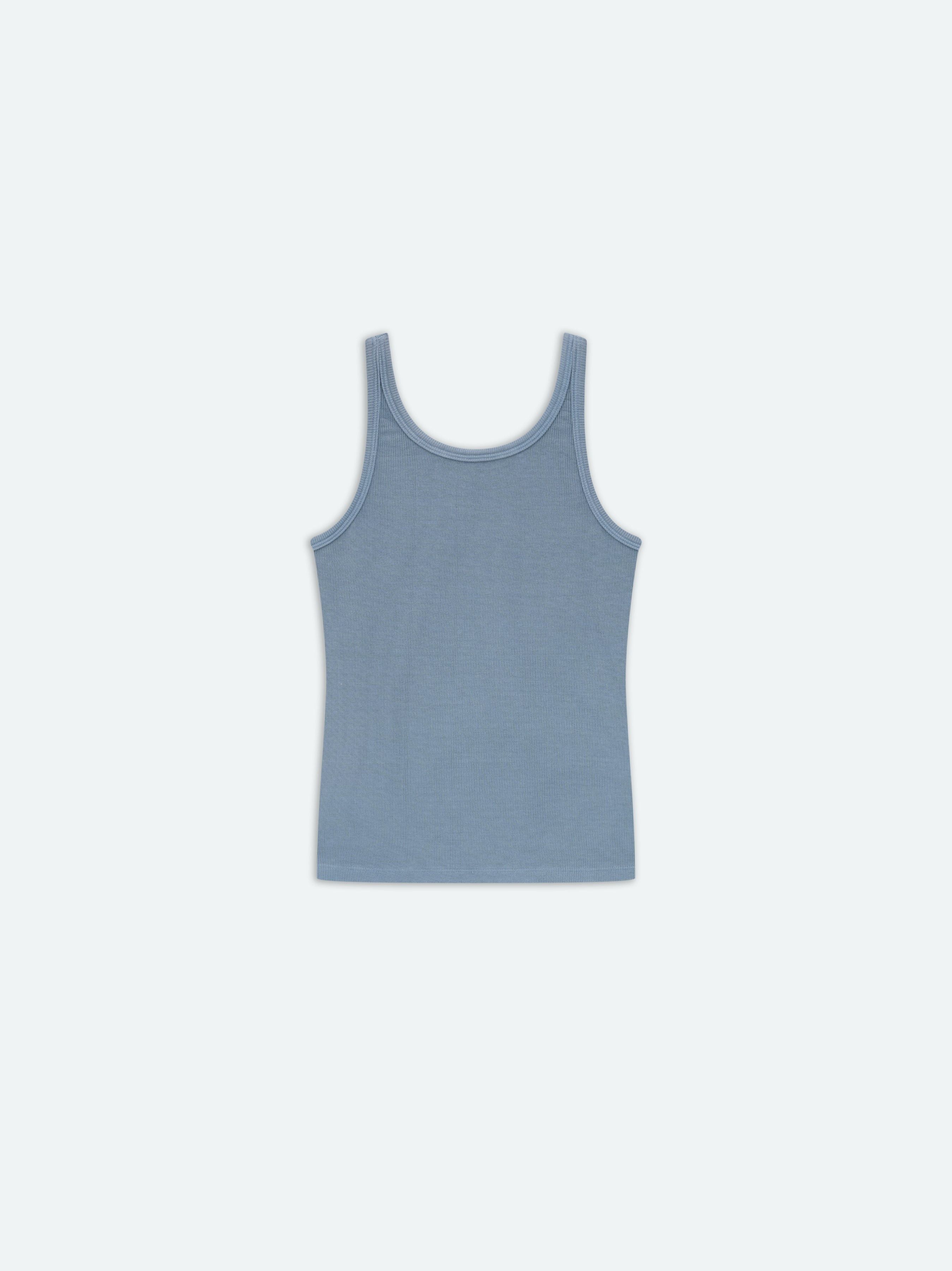 Amiri o1s1wg110525 Rib Tank Top in Blue Size S / US 4 / IT 40 - 2 Thumbnail