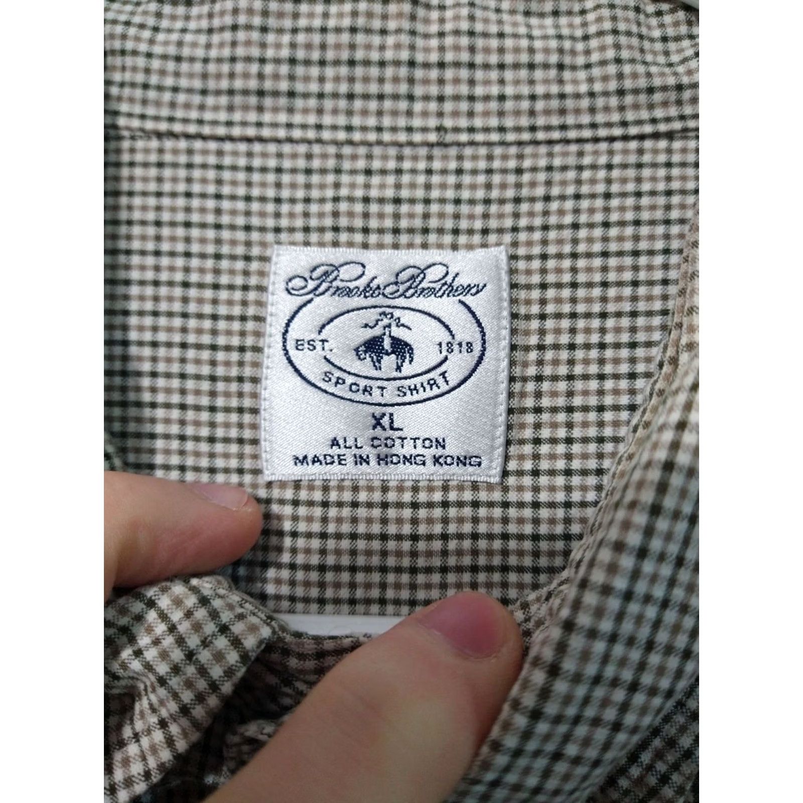 Brooks Brothers Brooks Brothers Shirt Mens XL Beige Plaid Seersucker Short Sleeve Button Down Size US XL / EU 56 / 4 - 5 Thumbnail
