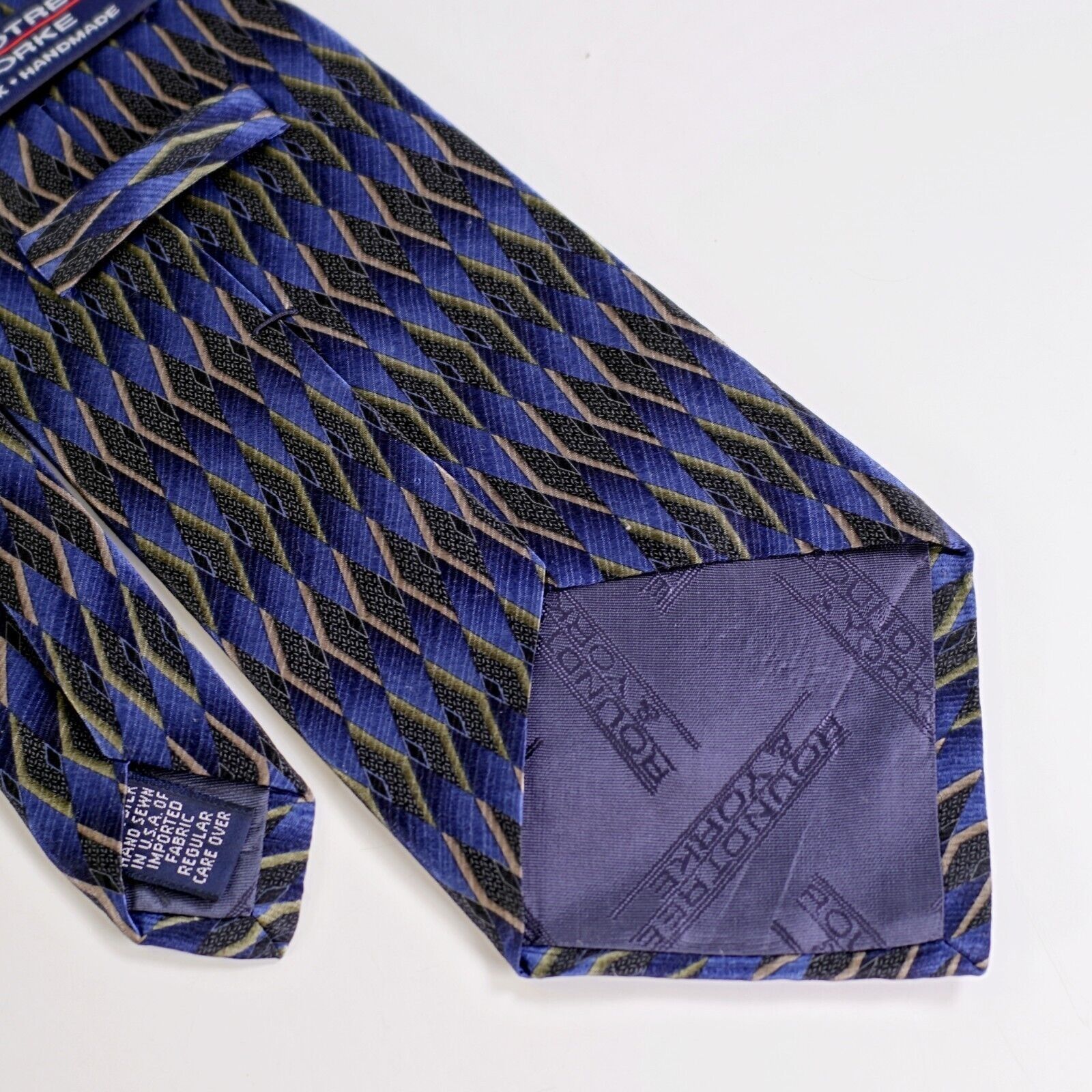Roundtree & Yorke Roundtree & Yorke Blue Green Abstract Print Wide Silk Tie Ha Size ONE SIZE - 5 Thumbnail