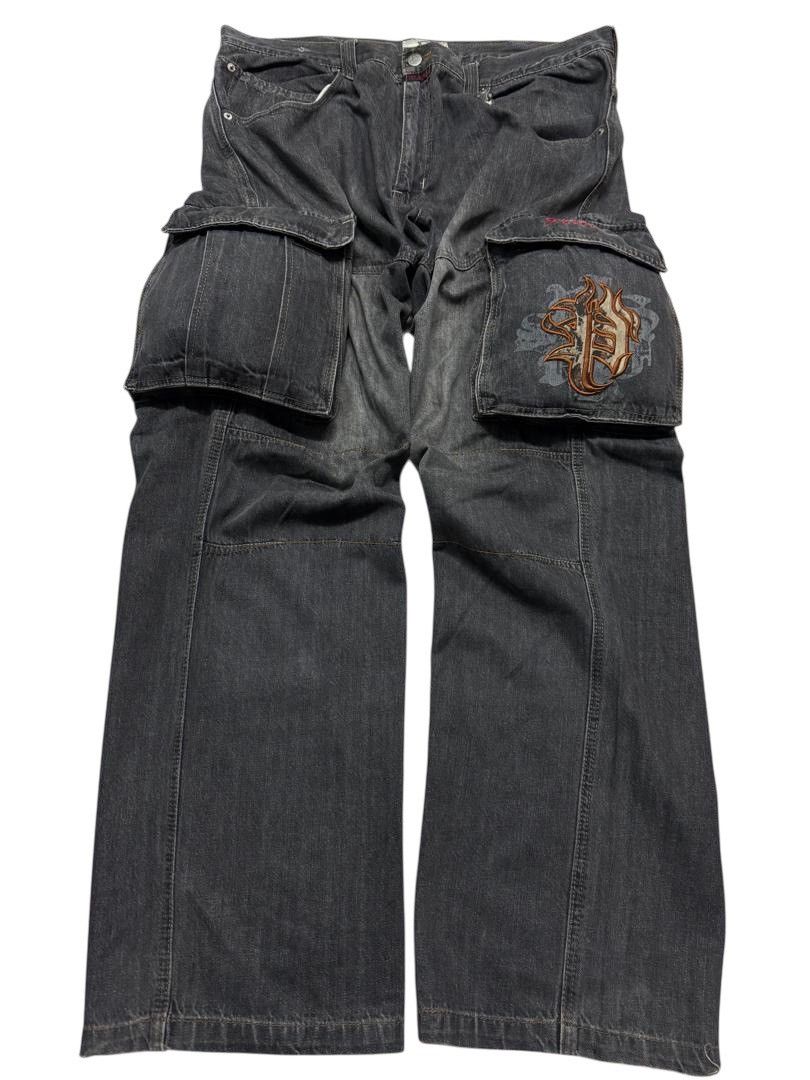 20471120 💥BAGGY💥VINTAGE 90s PIKO INSANE BIG POCKET DISTRESSED DENIM Size US 36 / EU 52 - 2 Thumbnail