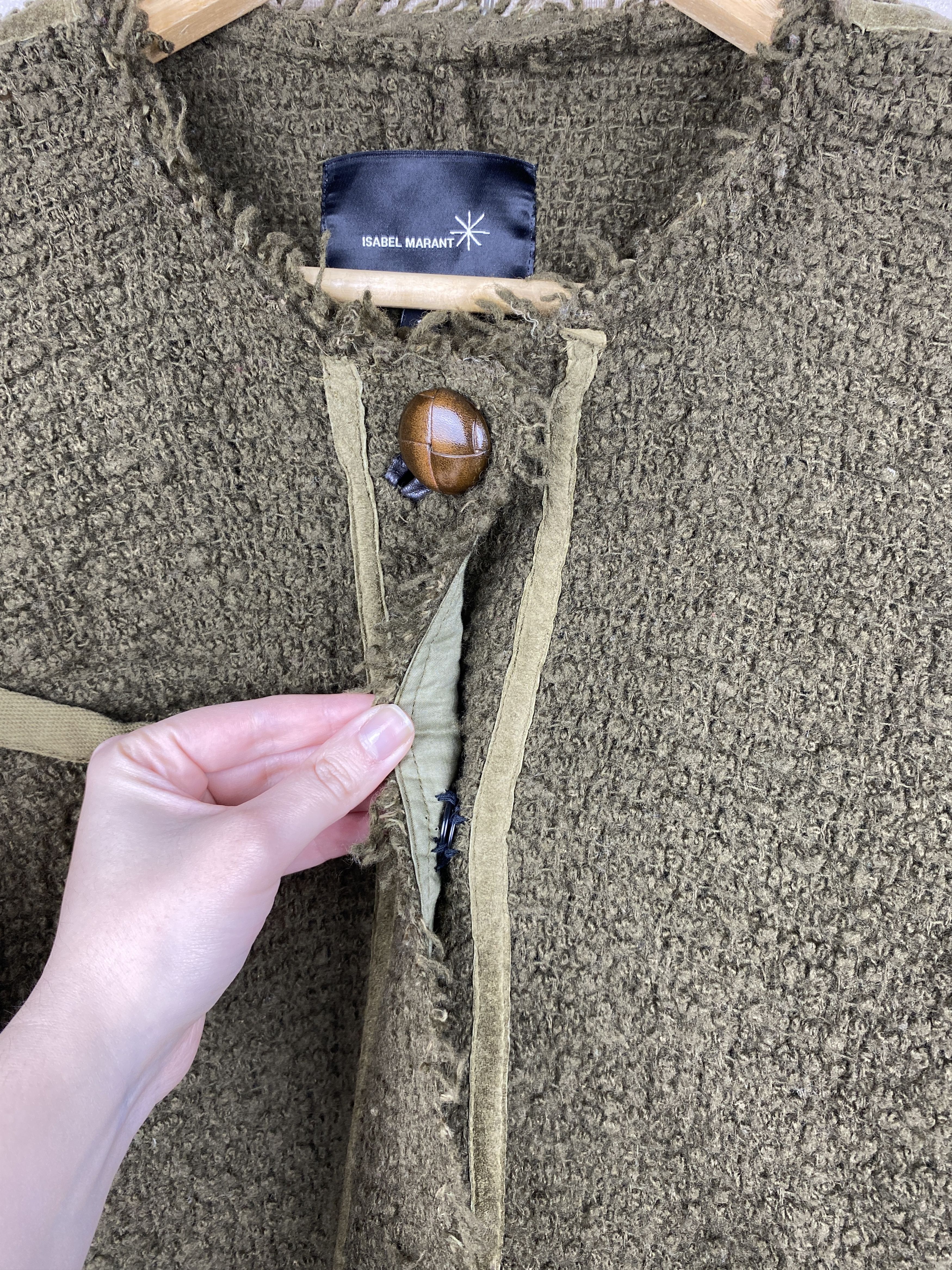 Isabel Marant Isabel Marant Olive Green Textured Wool Blend Knit Blazer Size S / US 4 / IT 40 - 5 Thumbnail