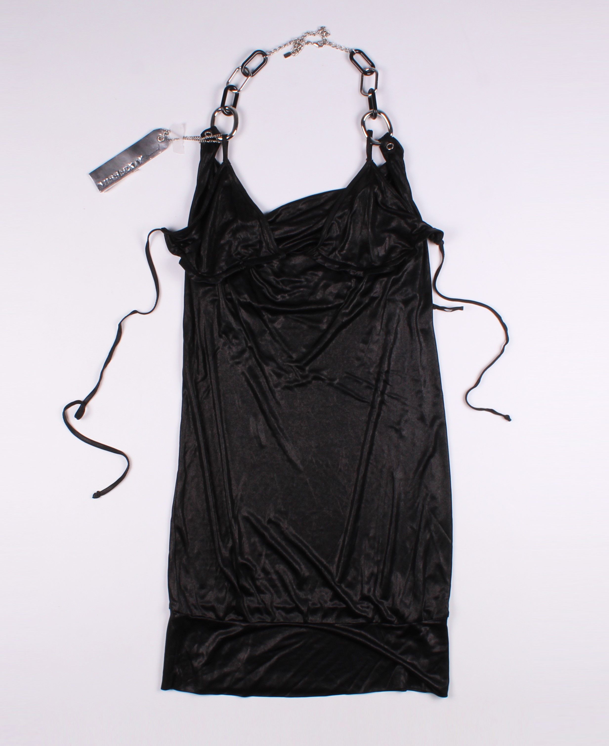 image of Miss Sixty Y2K Sexy Chain Bra Mini Dress in Black, Women's (Size Medium)