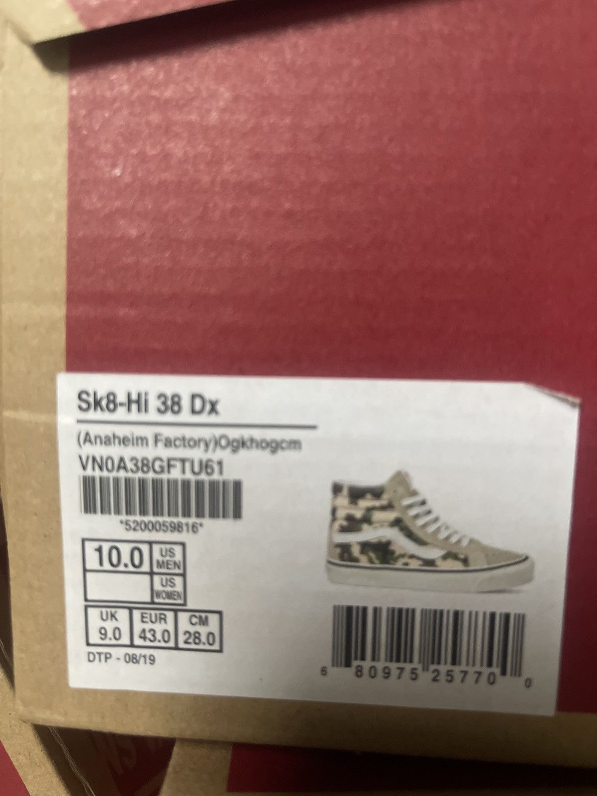 Vans Vans Sk8-Hi 38 Dx Camo print hi trainer UK 9 brand new Size US 10 / EU 43 - 9 Thumbnail