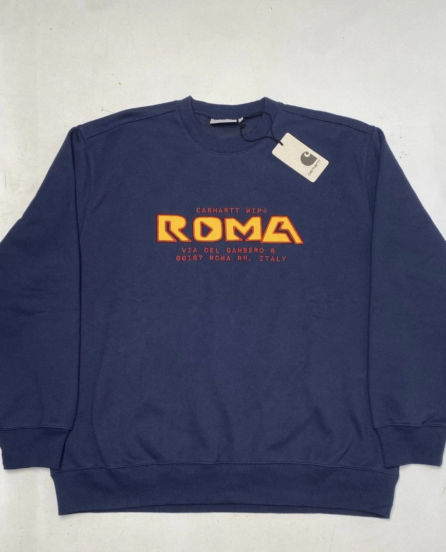 Carhartt Wip Sweatshirt Store Rome Via del Gambero Size Blue