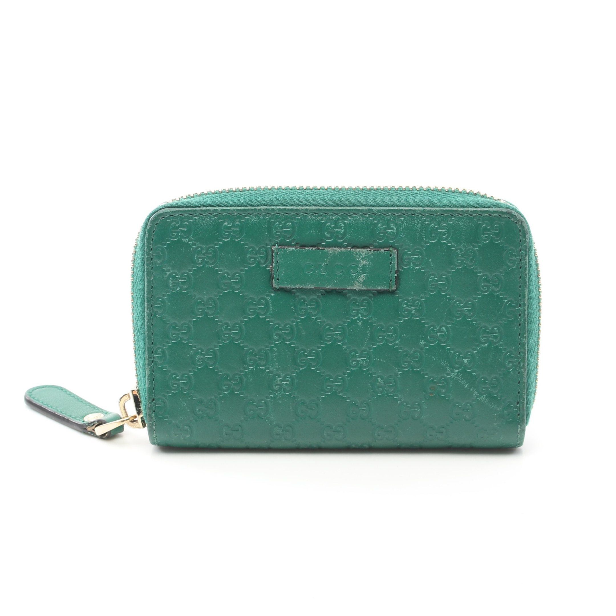 image of Micro GG Guccissima Coin Purse Leather Green, Women's