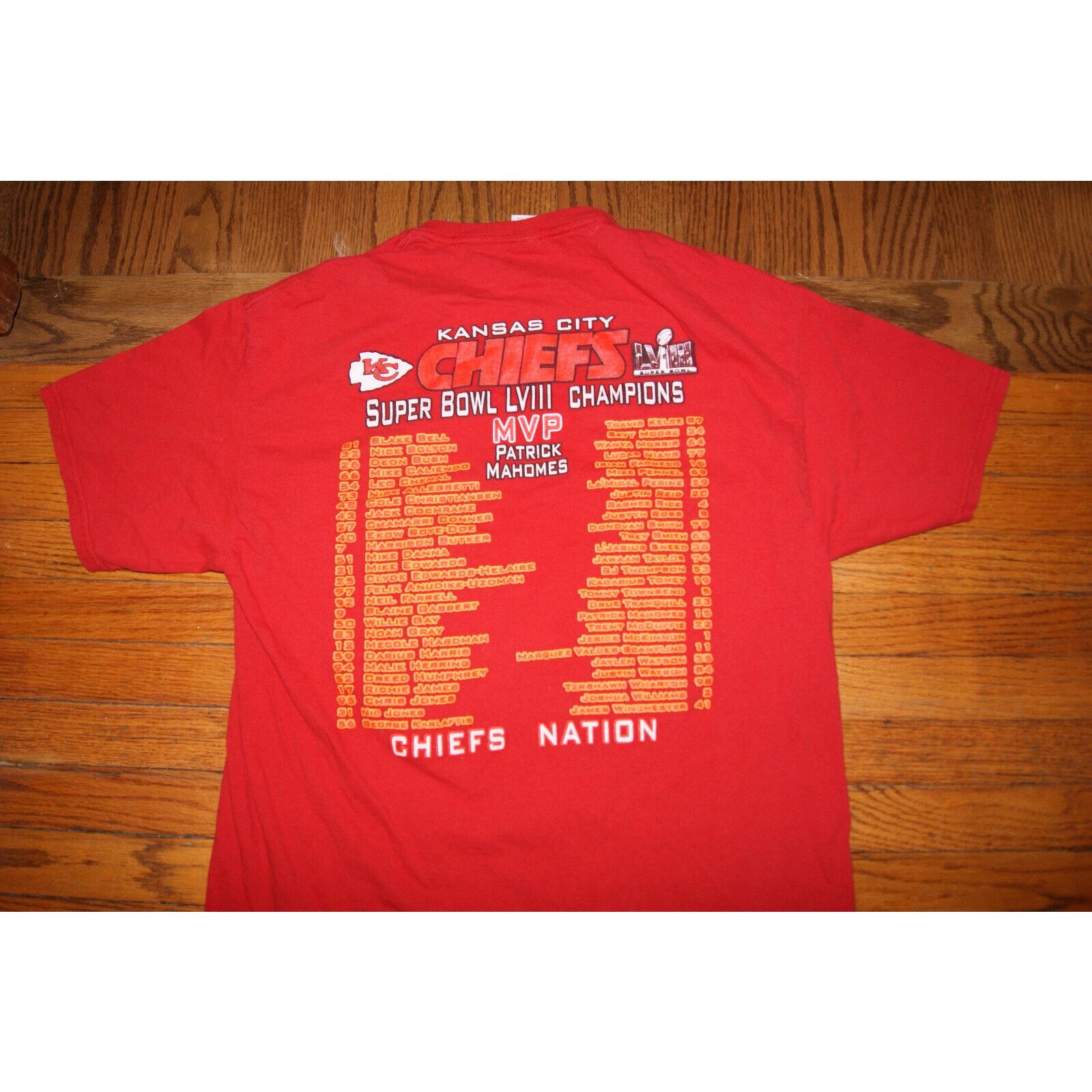 Fruit Of The Loom Kansas City Chiefs Super Bowl Champions L TShirt 2 Sided Size US L / EU 52-54 / 3 - 2 Thumbnail
