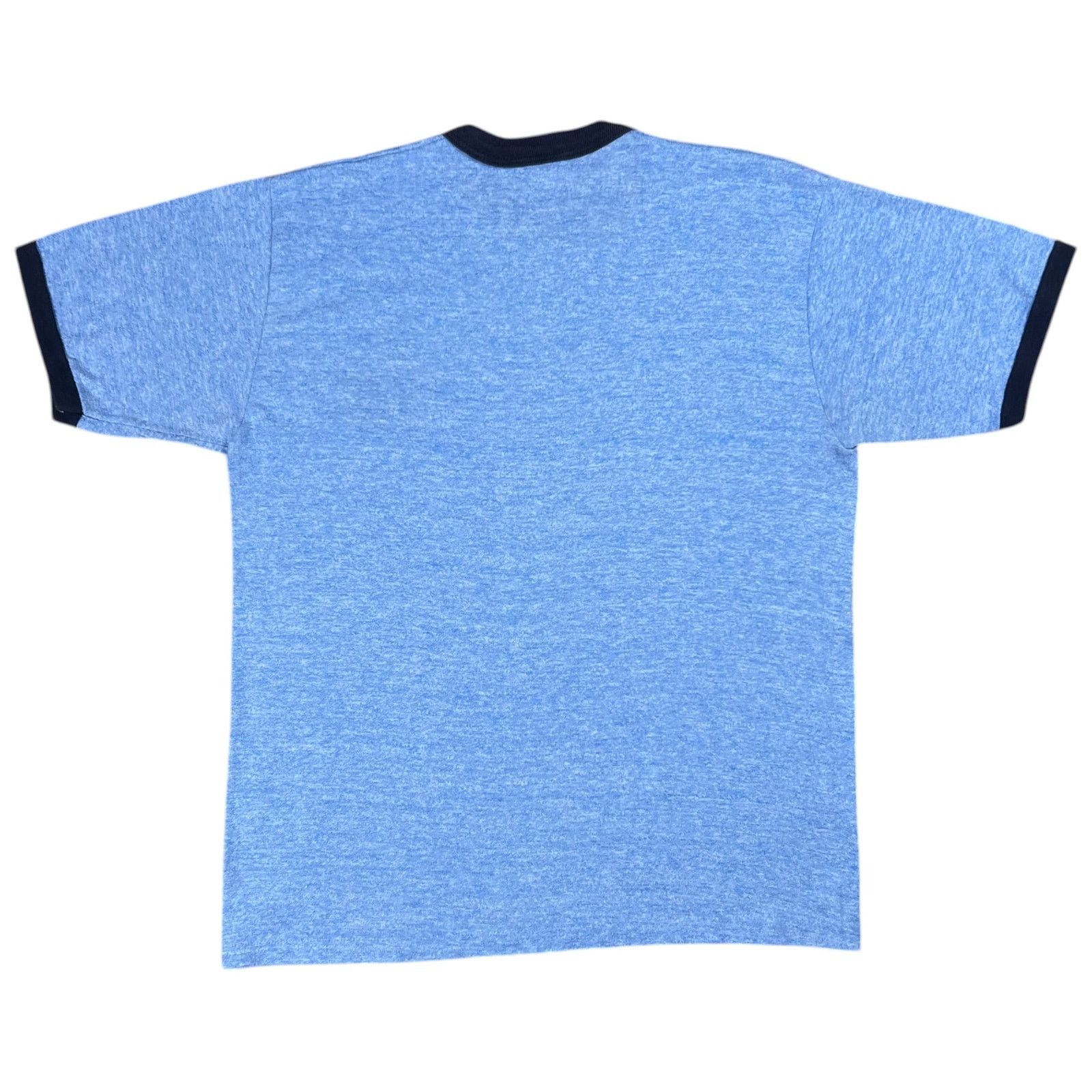 Vintage 1970s Hampton Swim Team Heather blue rayon blend ringer tee Size US M / EU 48-50 / 2 - 7 Thumbnail