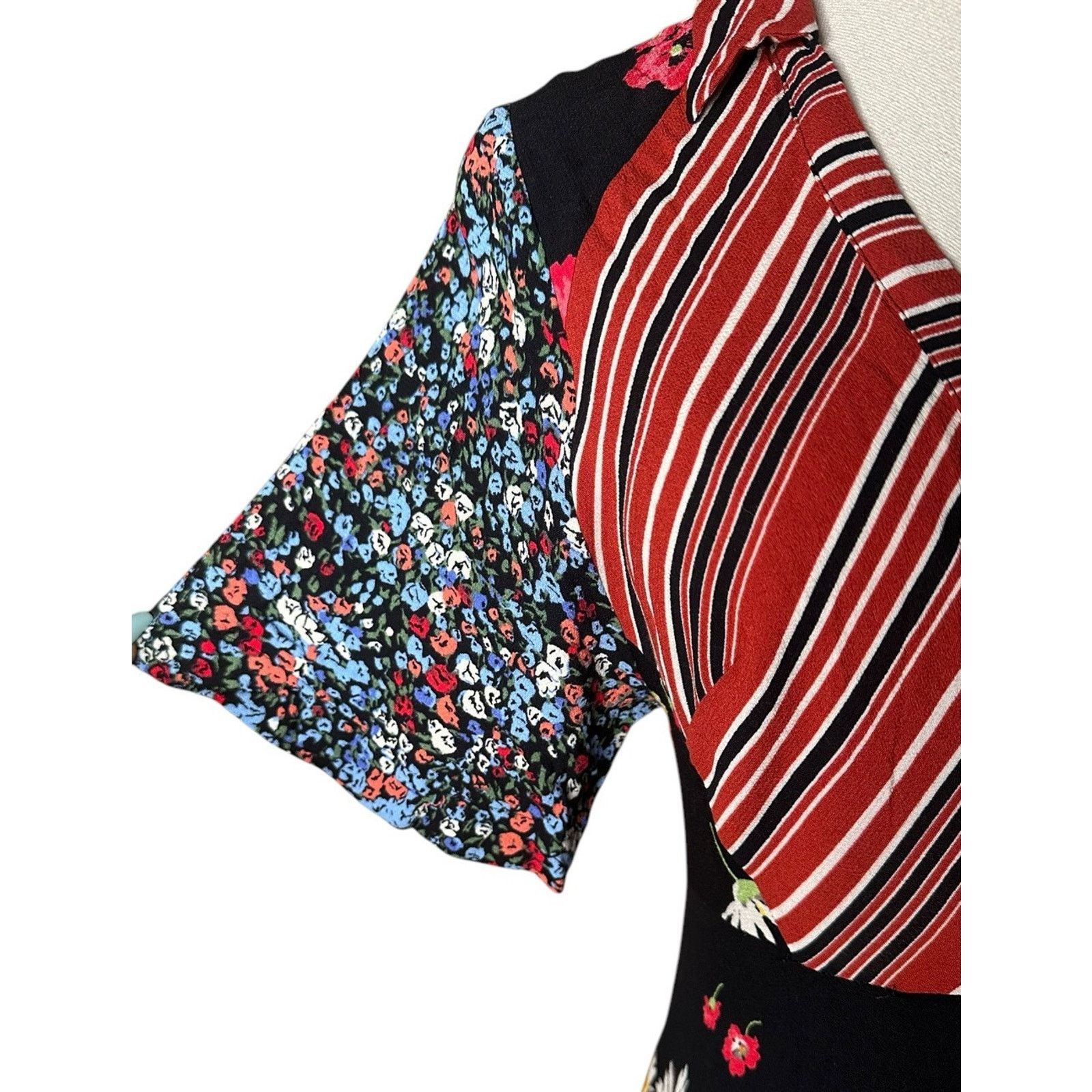 Free People Free People Mix It Up Printed Patchwork Mini Dress Boho 8 Size M / US 6-8 / IT 42-44 - 5 Thumbnail
