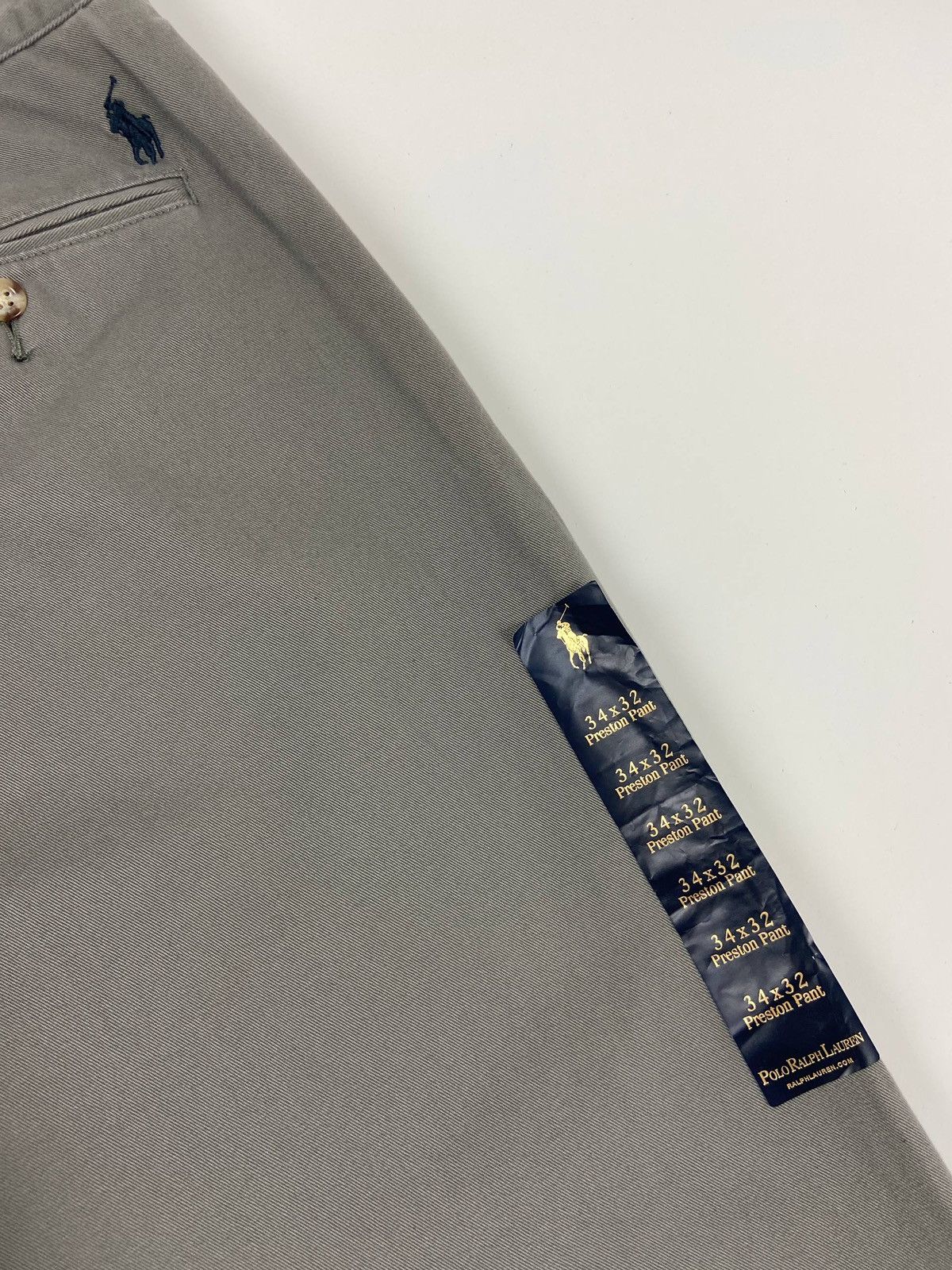 Polo Ralph Lauren Vintage Preston Pant Grey ChinoTrousers Cotton Classic Pants Size US 34 / EU 50 - 5 Thumbnail