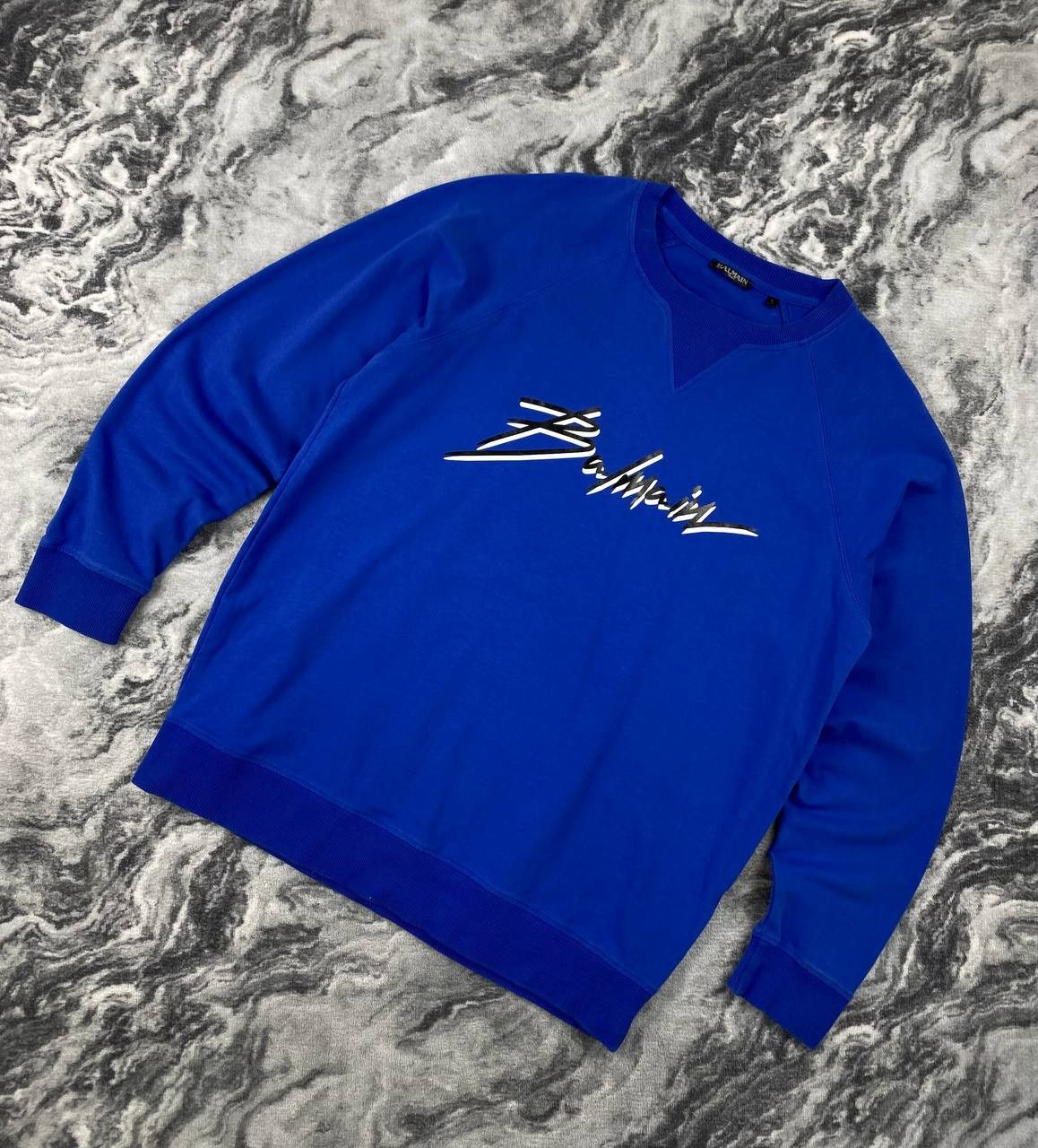 Balmain Balmain Paris Big Logo Sweatshirt Men Size L Blue Size US L / EU 52-54 / 3 - 1 Thumbnail