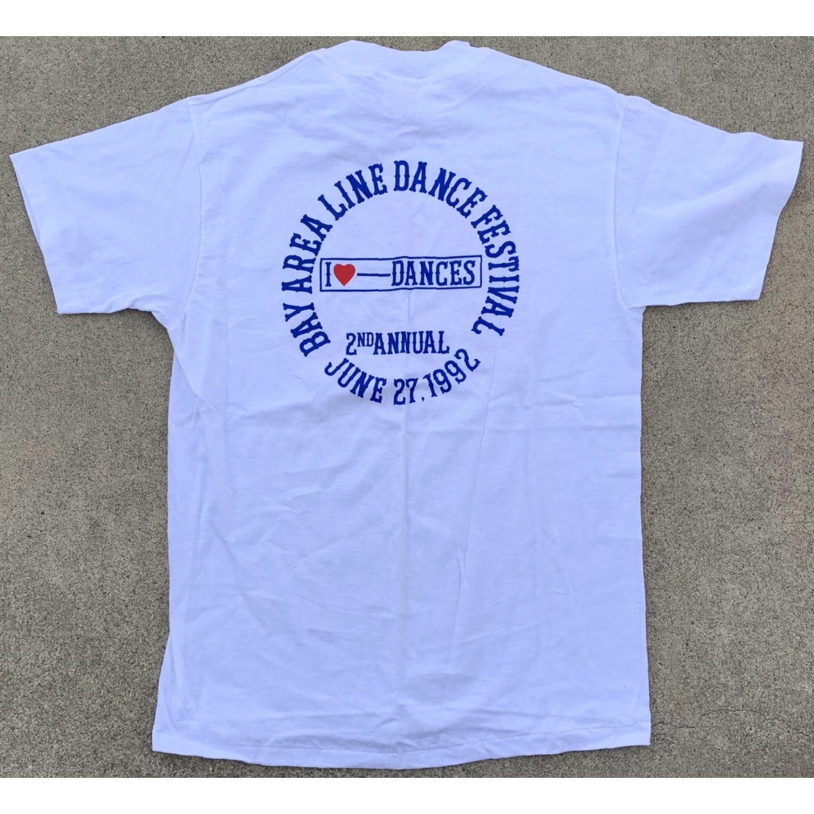 Hanes VINTAGE Hanes Beefy-T Line Dancers Rule Bay Area Line Dance Festival 1992 t-shirt M White 90s Mens Size US M / EU 48-50 / 2 - 6 Thumbnail