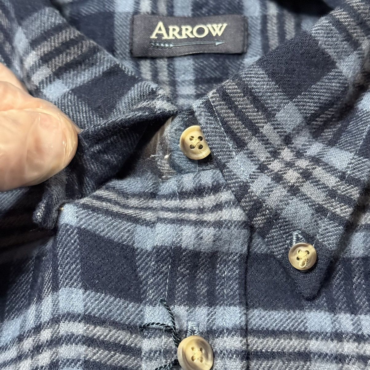 Arrow NWT Arrow Men’s Flannel Shirt LT Large Tall Blue Plaid Size US L / EU 52-54 / 3 - 6 Thumbnail