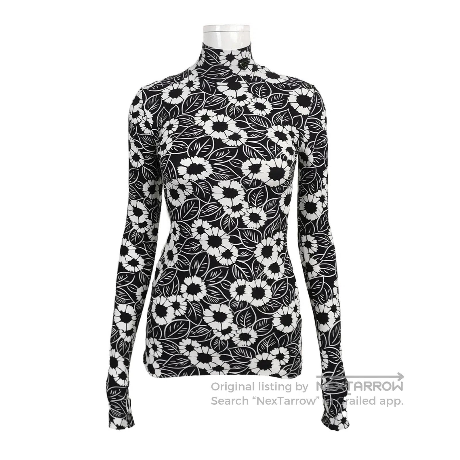 Prada Prada Floral Pattern High Neck Top . Size S / US 4 / IT 40 - 1 Thumbnail