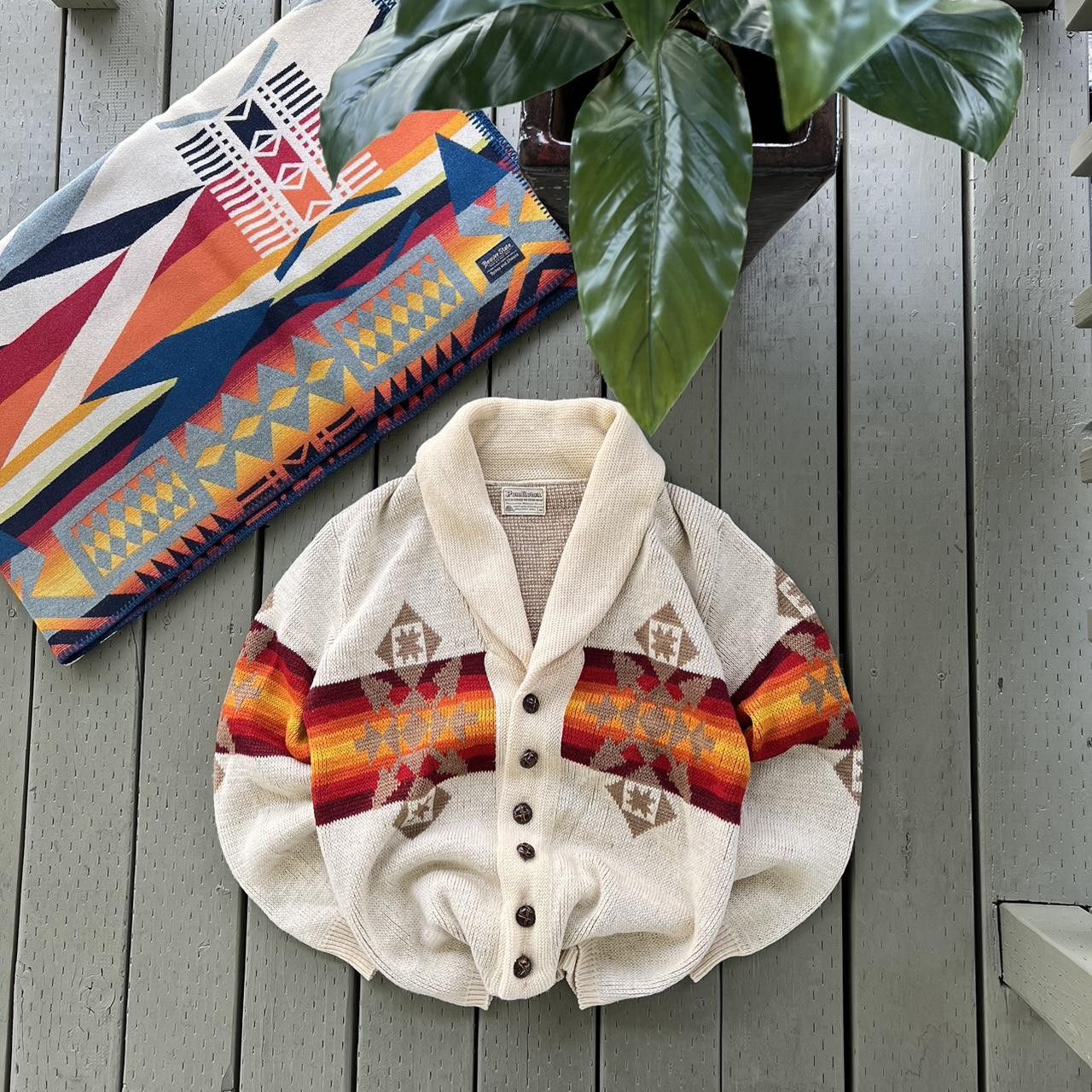 Pendleton × Vintage Vintage 70s Virgin Wool Pendleton Aztec Knit Sweater Size US M / EU 48-50 / 2 - 2 Thumbnail