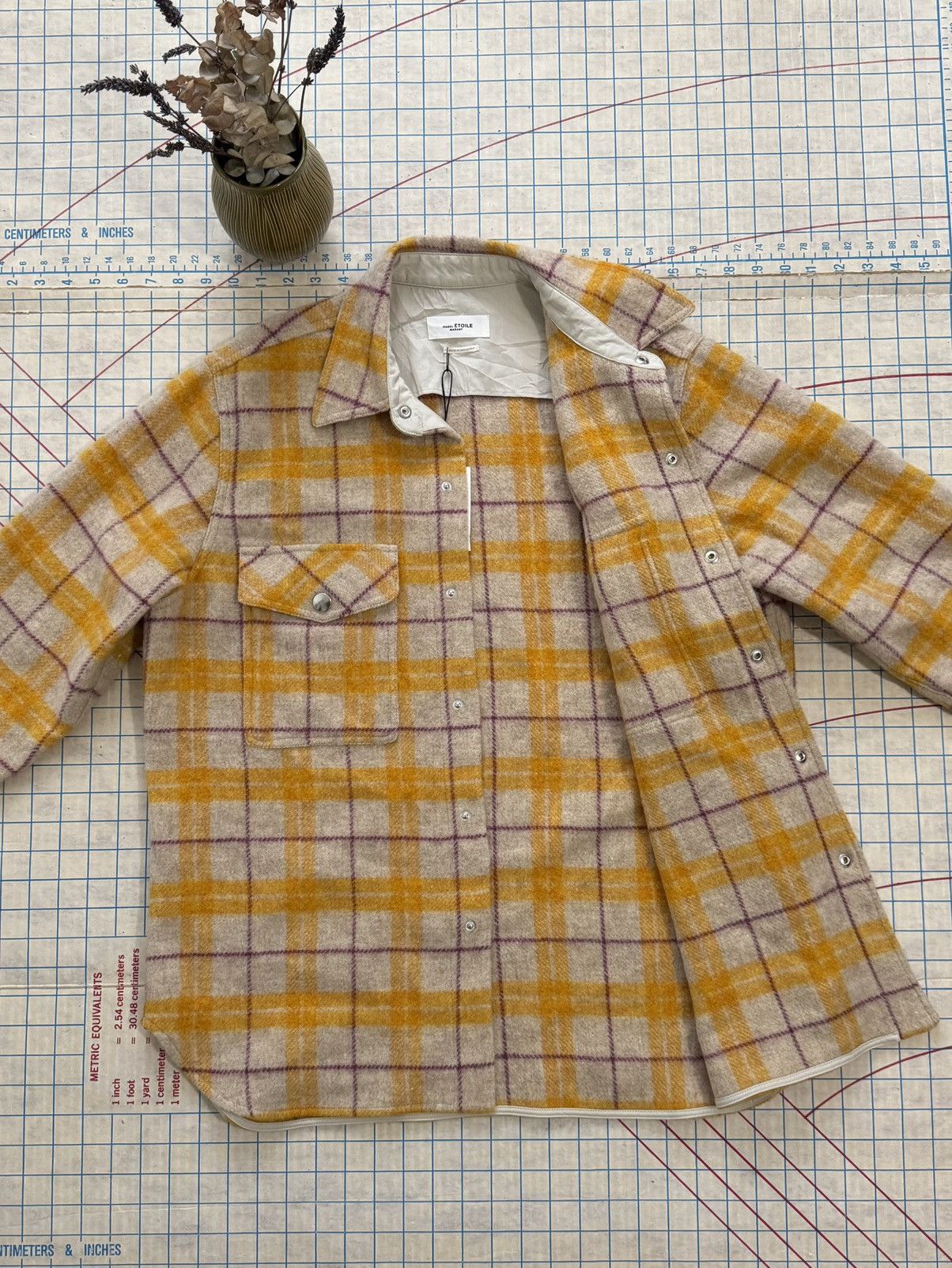 Isabel Marant Etoile NWT Isabel Etoile Marant Yellow Faxonli Wool Shacket Size 36 Size M / US 6-8 / IT 42-44 - 5 Thumbnail