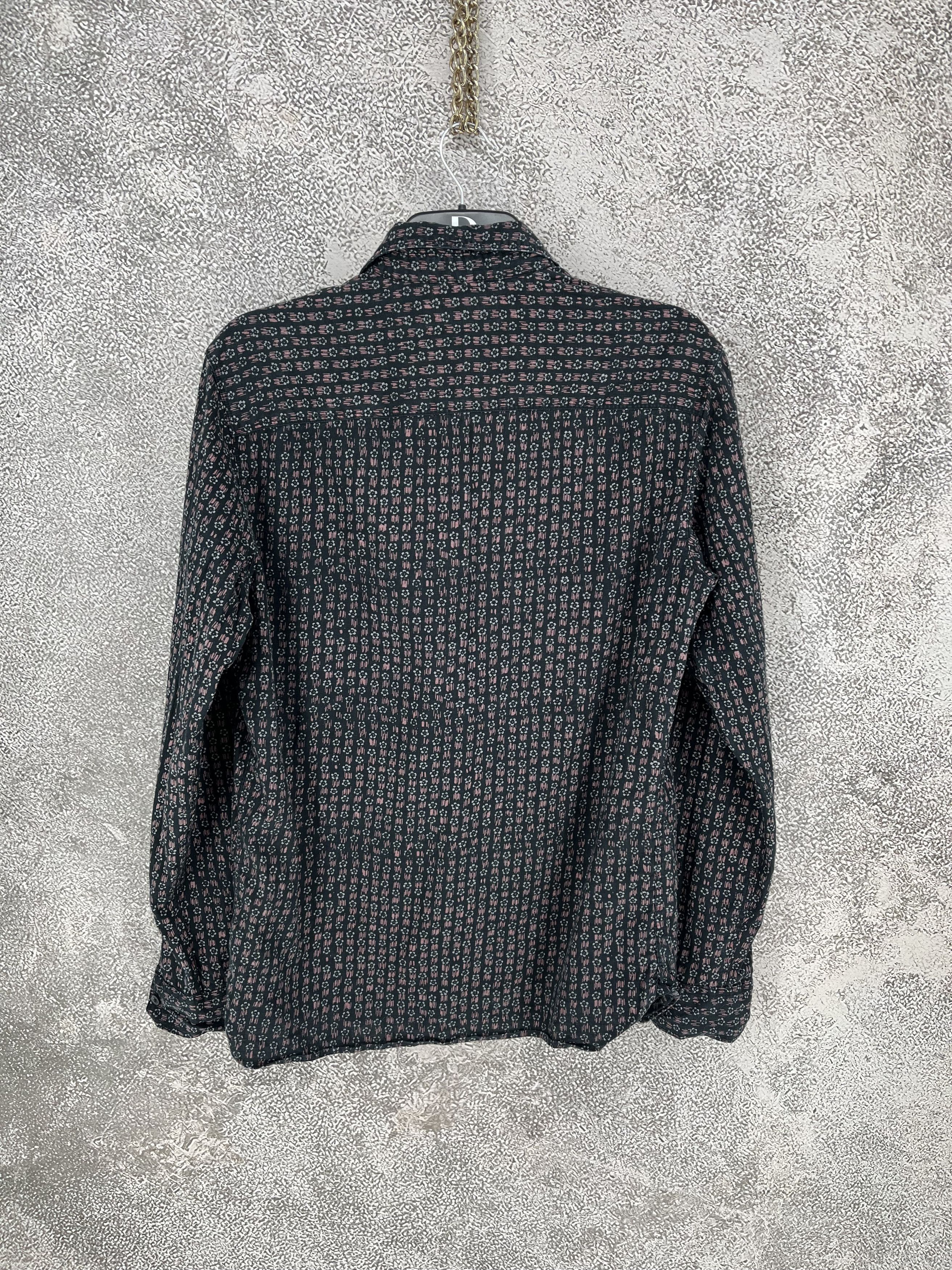 Allsaints AllSaints Gray Button Up Floral Geometric All Over Print Size US M / EU 48-50 / 2 - 10 Thumbnail