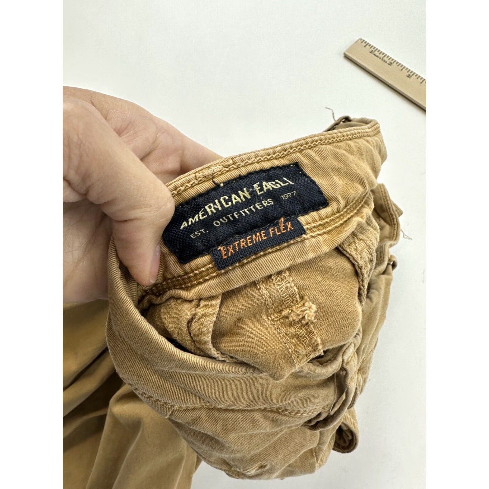 American Eagle Outfitters American Eagle Pants 28x30 Khaki Extreme Flex Slim Chino Mens Size US 28 / EU 44 - 5 Thumbnail