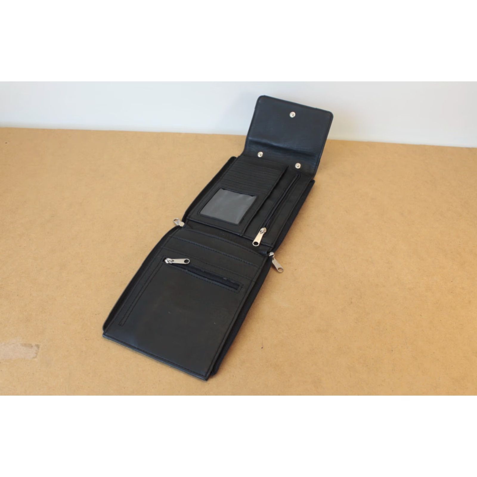 Esprit VINTAGE Esprit Black Patent Leather Wallet Womens Zip-Around 80s 90s Credit Card Folding Fast Shipping Size ONE SIZE - 4 Thumbnail