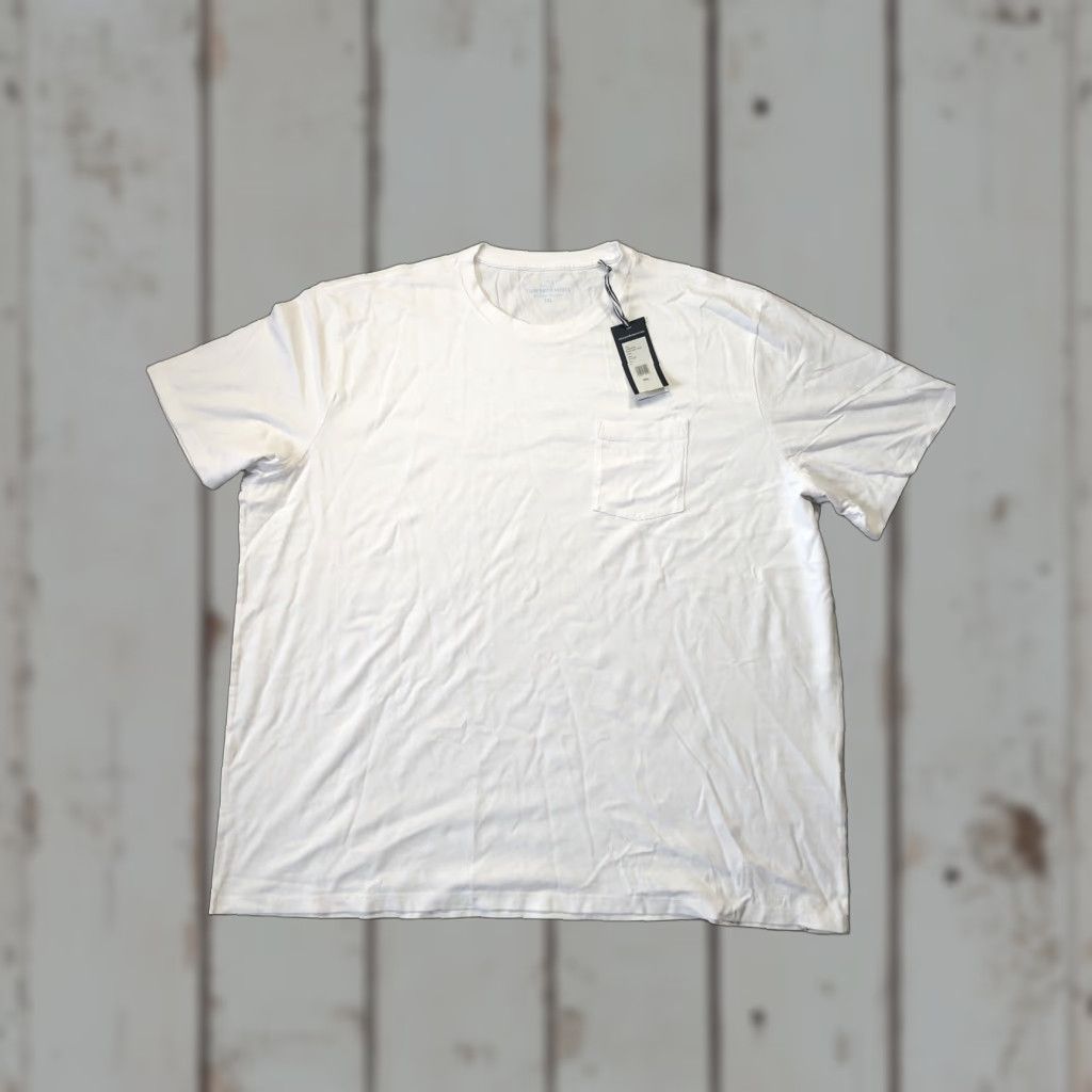 Vineyard Vines Vineyard Vines Mens T-Shirt White Solid Pocket 100% Cotton XXXLCrew Neck Short Sleeve NWT Size US XXL / EU 58 / 5 - 1 Thumbnail