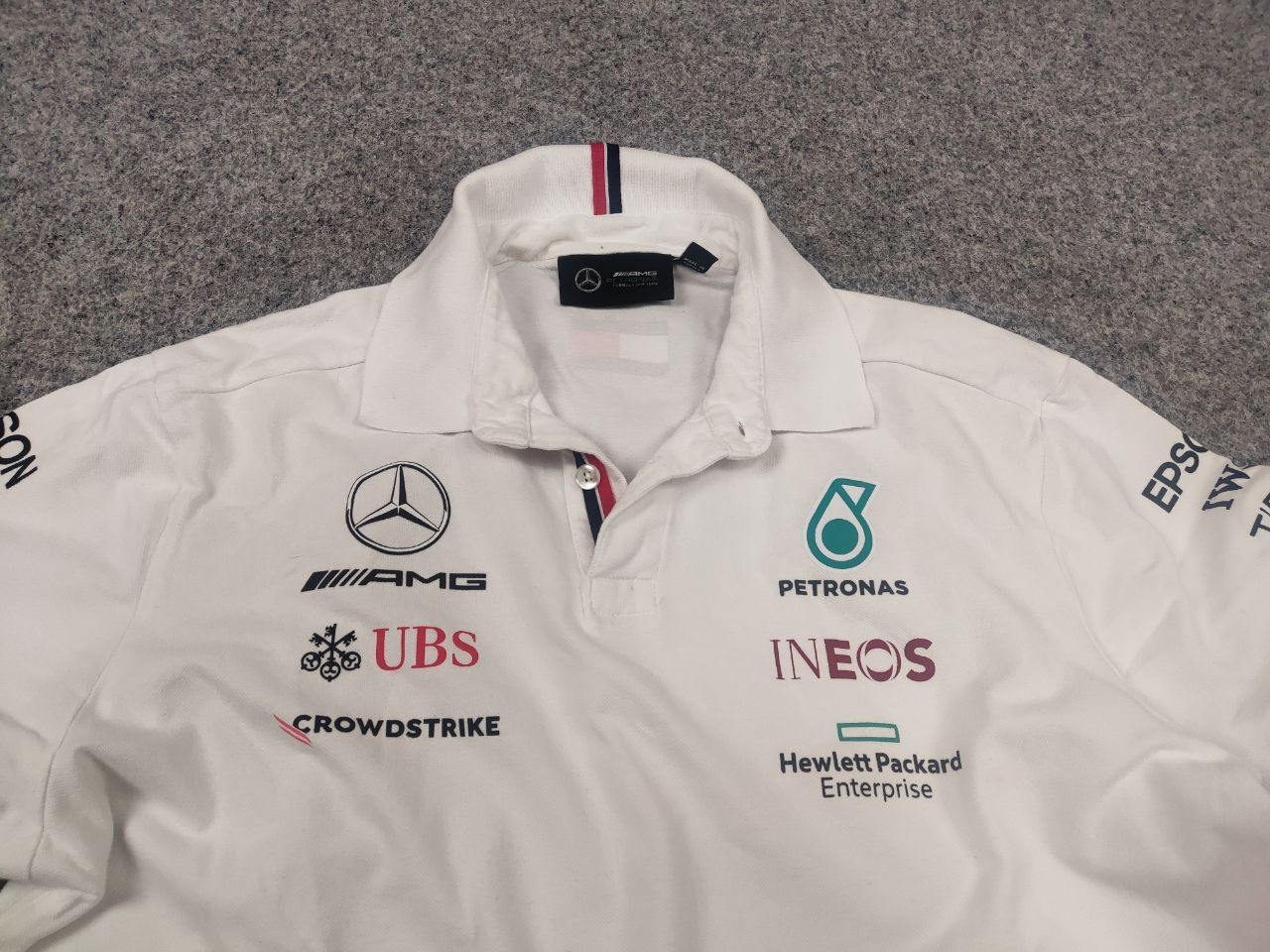 Mercedes-Benz Tommy Mercedes AMG Petronas F1 Team Racing Logo Polo Shirt Size US M / EU 48-50 / 2 - 6 Thumbnail