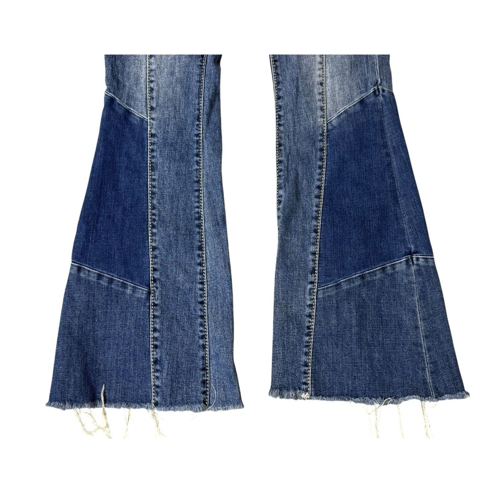 Miss Me Y2K Vintage MISS ME High Rise Crystal Patchwork Flare Jeans Size 27" / US 4 / IT 40 - 3 Thumbnail