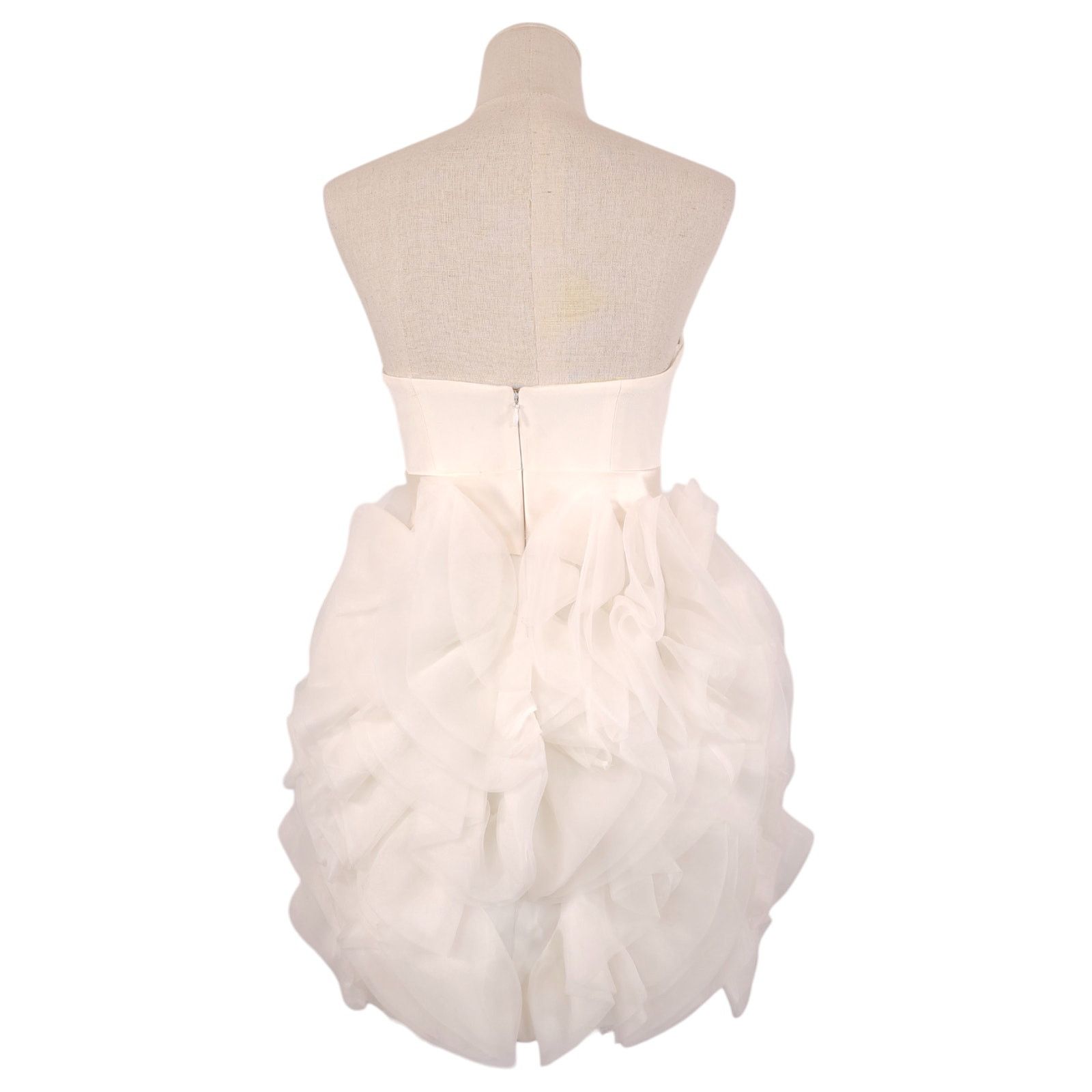 Other Jovani 100% Silk Strapless Mini Bubble Dress White Sz 2 Size XS / US 0-2 / IT 36-38 - 3 Thumbnail