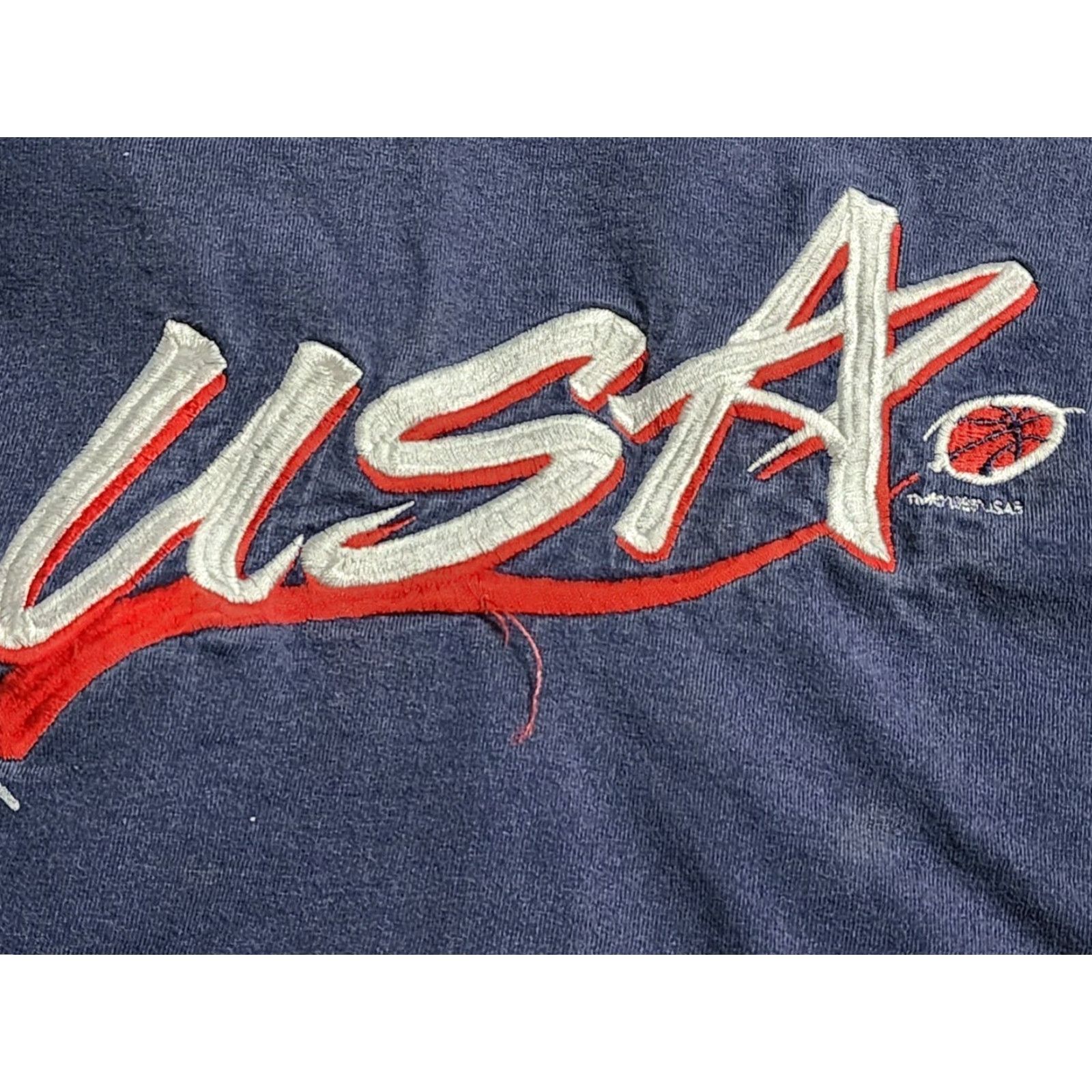 Pro Player VINTAGE Pro Player Team USA Basketball T Shirt 1999 Mens Large Blue Embroidered Crew Neck Short Sleeve Cotton Shirt Size US L / EU 52-54 / 3 - 6 Thumbnail
