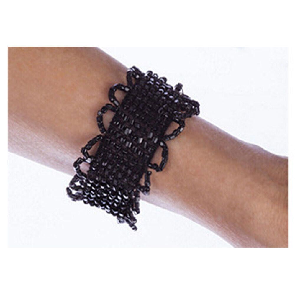 Designer Victorian Jet Bead Bracelet Size ONE SIZE - 1 Thumbnail