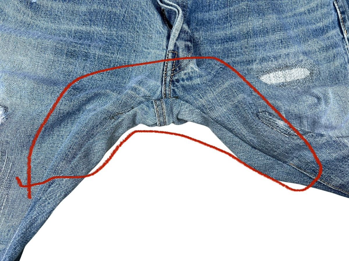 Sugar Cane Trashed Vintage Sugar Cane Distress Denim Selvedge Jeans Size US 33 - 14 Thumbnail