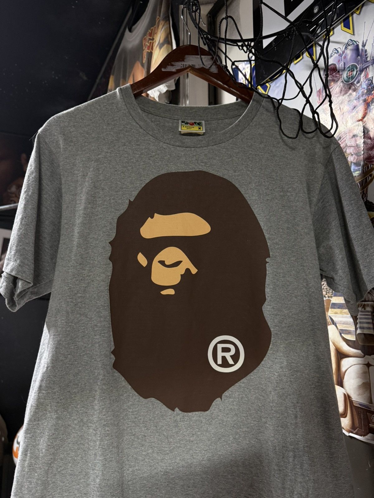 Bape Bape Head Grey T-Shirt A Bathing Ape Tee Size Fits Medium Size US M / EU 48-50 / 2 - 7 Thumbnail
