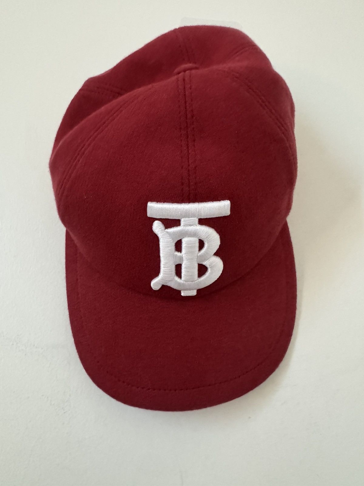 Burberry Burberry TB Monogram Baseball Hat – Burgundy / White Size ONE SIZE - 1 Thumbnail