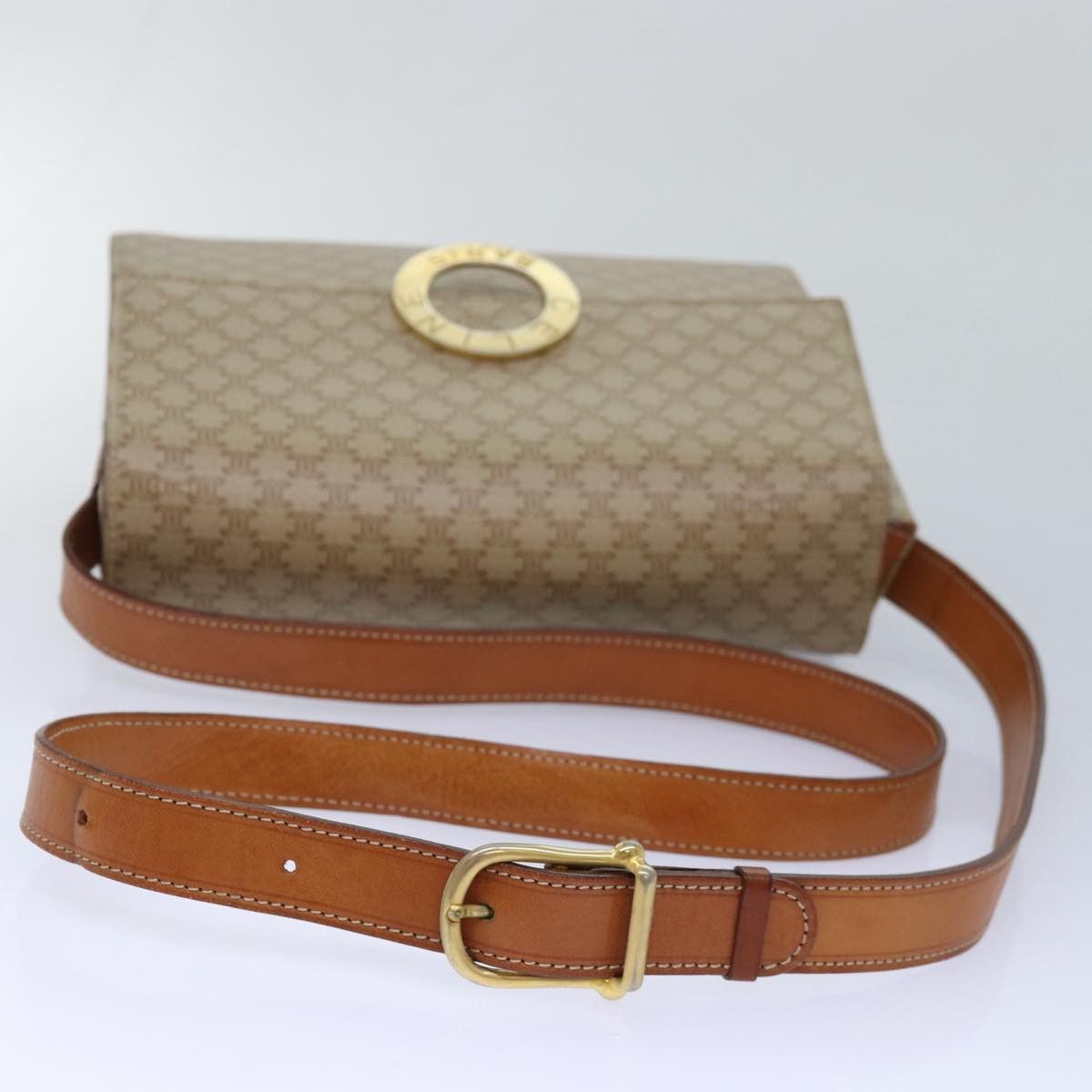 Celine CELINE Macadam Canvas Shoulder Bag Beige Size ONE SIZE - 7 Thumbnail