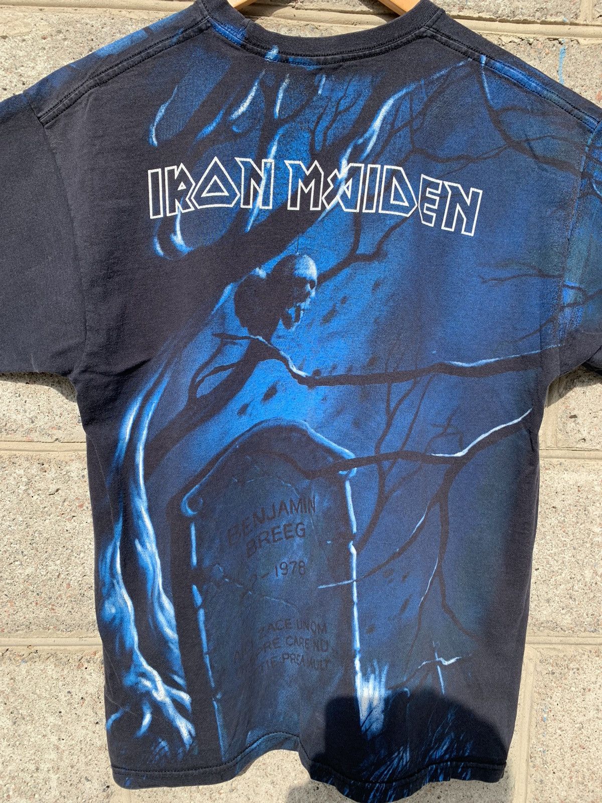 Band Tees × Iron Maiden × Vintage Iron Maiden All Over Print Benjamin Breeg Tour T Shirt Size US L / EU 52-54 / 3 - 9 Thumbnail