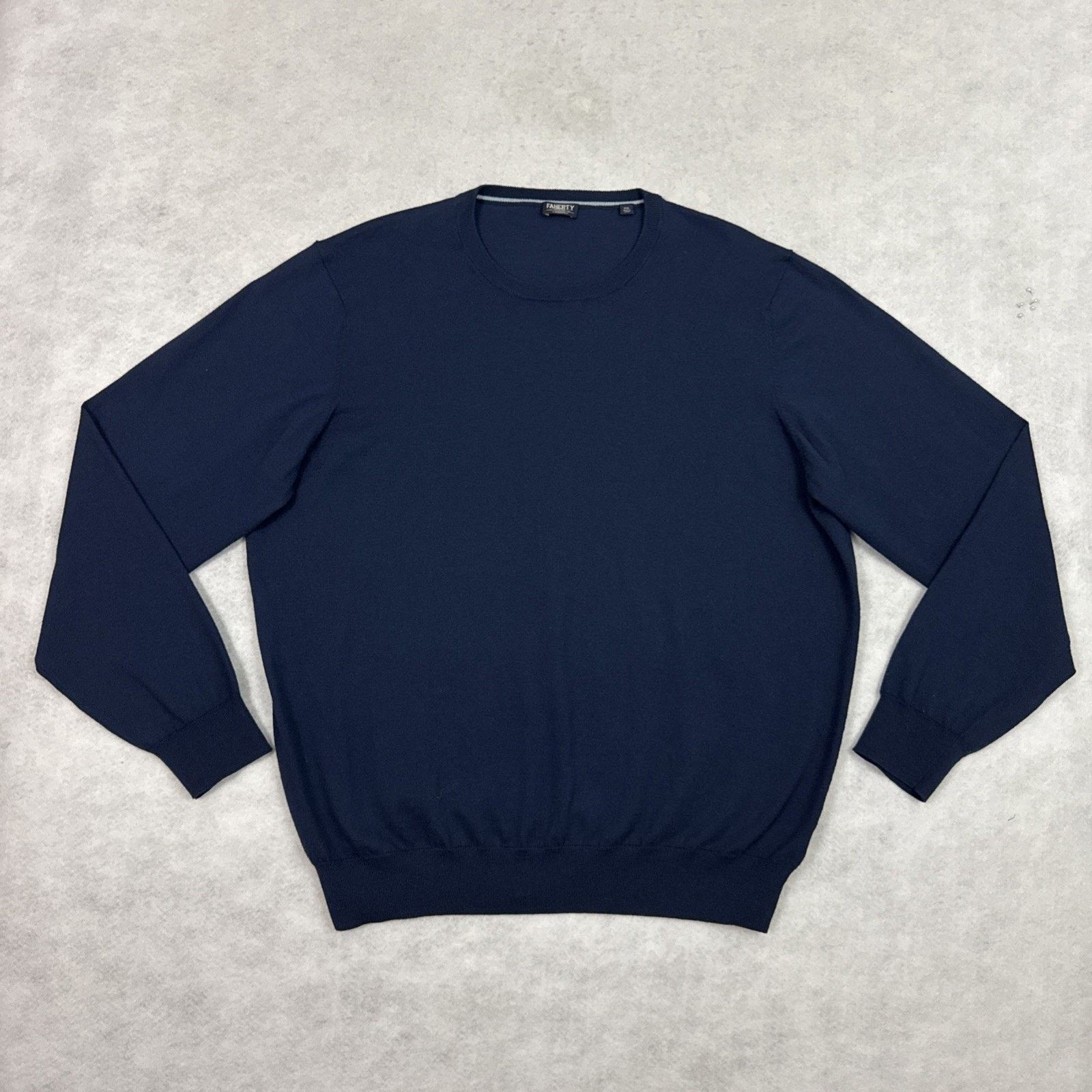 Faherty Faherty Reserve Sweater Mens XXL Navy Blue Crewneck Cotton Size US XXL / EU 58 / 5 - 3 Thumbnail