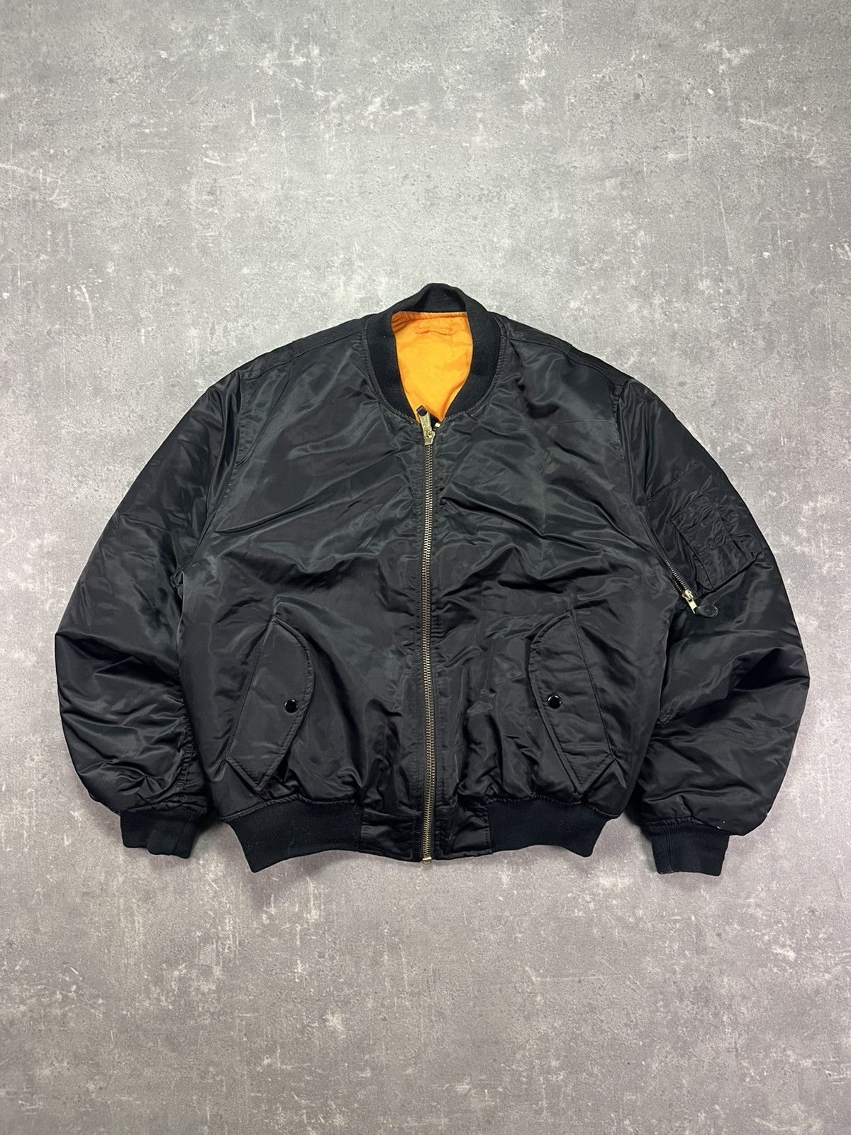 Japanese Brand Canyon Rock Vintage Black MA-1 Bomber Jacket XXL Baggy Size US XXL / EU 58 / 5 - 1 Thumbnail
