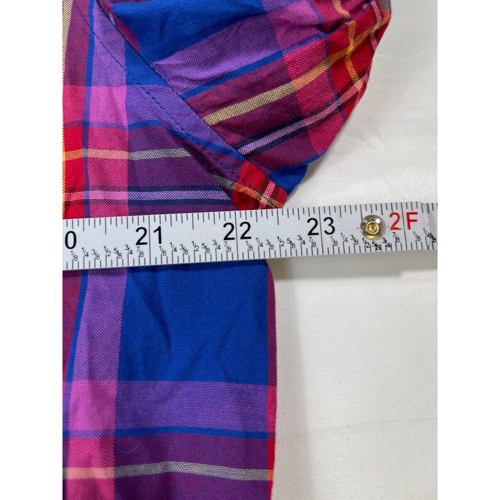 Guess Guess SKU 7659 Mens Long Sleeve Pink and Blue Plaid Button U Size US XL / EU 56 / 4 - 4 Thumbnail