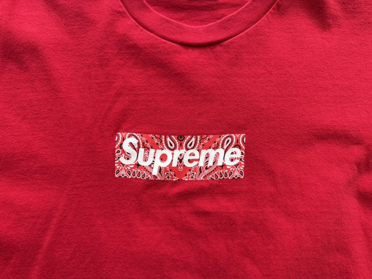 Supreme Supreme Bandana Box Logo T-Shirt Red | Grailed