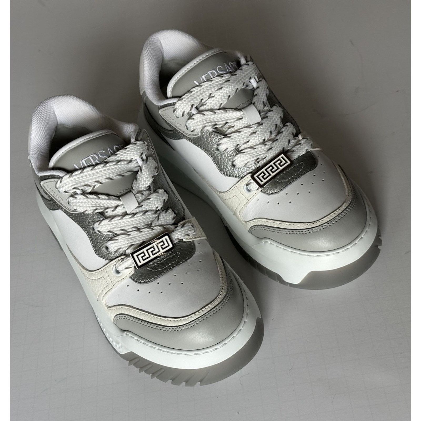 Versace Versace Odissea Leather White/Gray Sneakers 8 US 1015437 Size US 8 / EU 41 - 3 Thumbnail