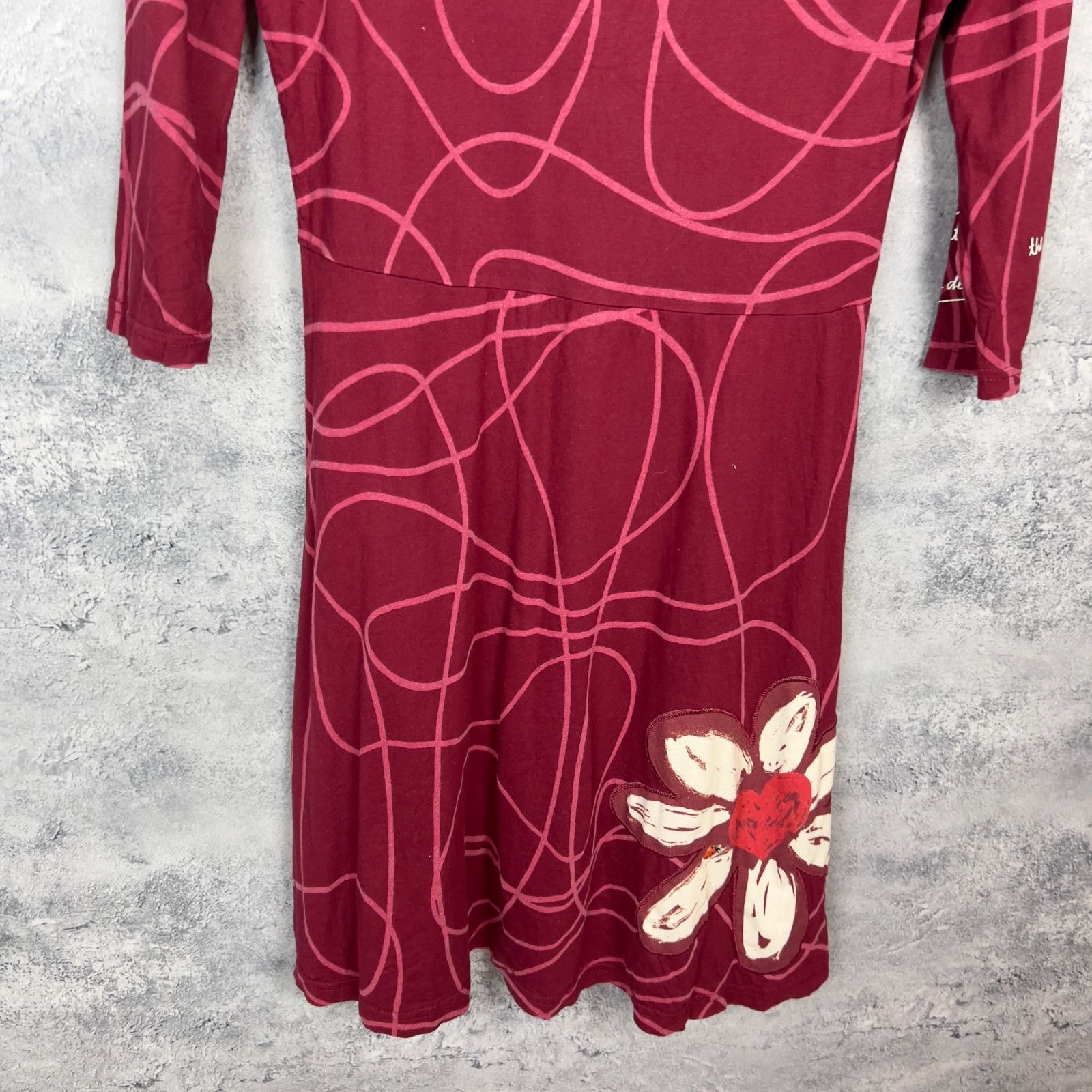Desigual Desigual Women's Dress Red Size L Long Sleeve` Size L / US 10 / IT 46 - 3 Thumbnail