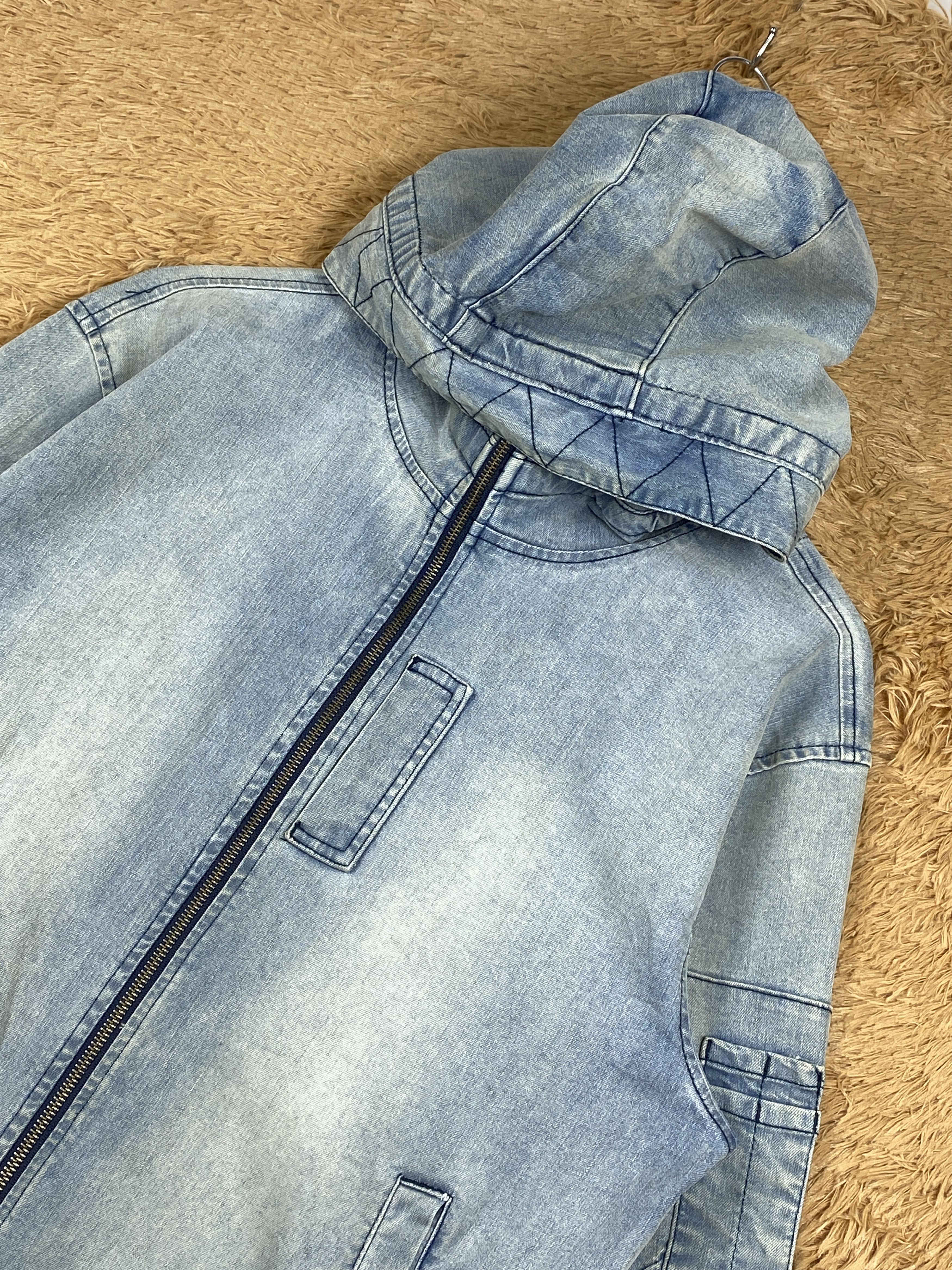 Japanese Brand Vintage Oilcake Hoodie Denim Jacket J1691 Size US S / EU 44-46 / 1 - 2 Thumbnail
