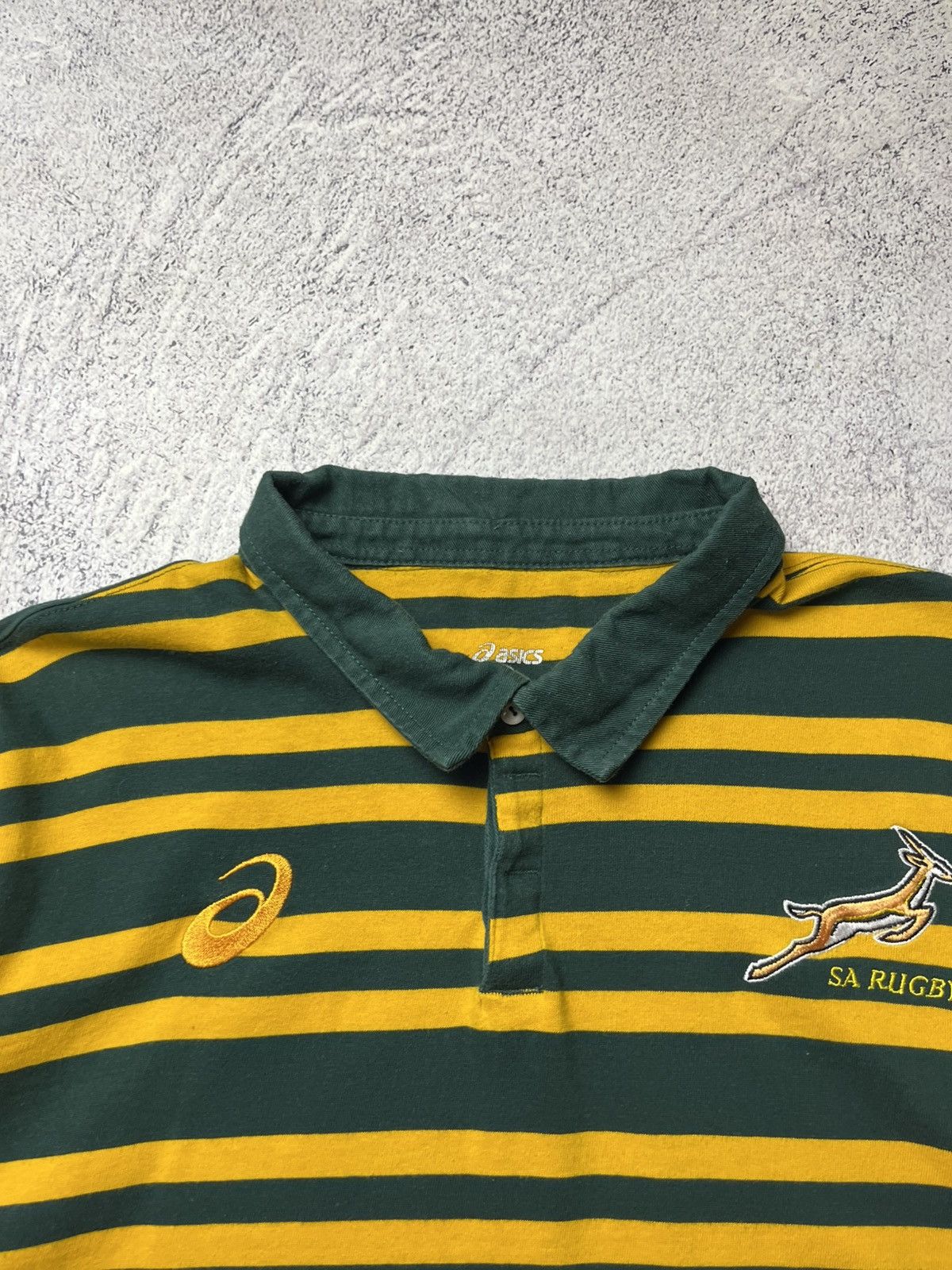 Asics South Africa Rugby Asics Jersey Cotton Long Sleeve Shirt Size US XXL / EU 58 / 5 - 8 Thumbnail