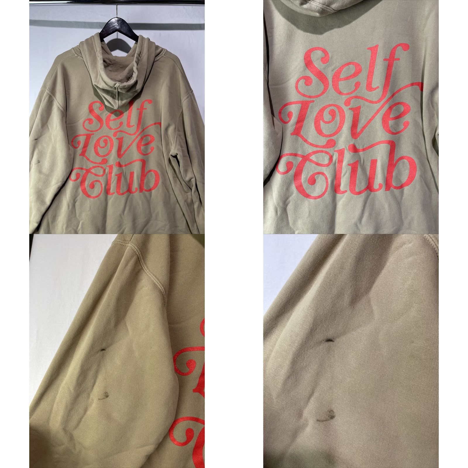 Vintage Lonely Ghost Hoodie Mens XL Green Self Love Club Fleece Sweatshirt Pullover Size US XL / EU 56 / 4 - 9 Thumbnail